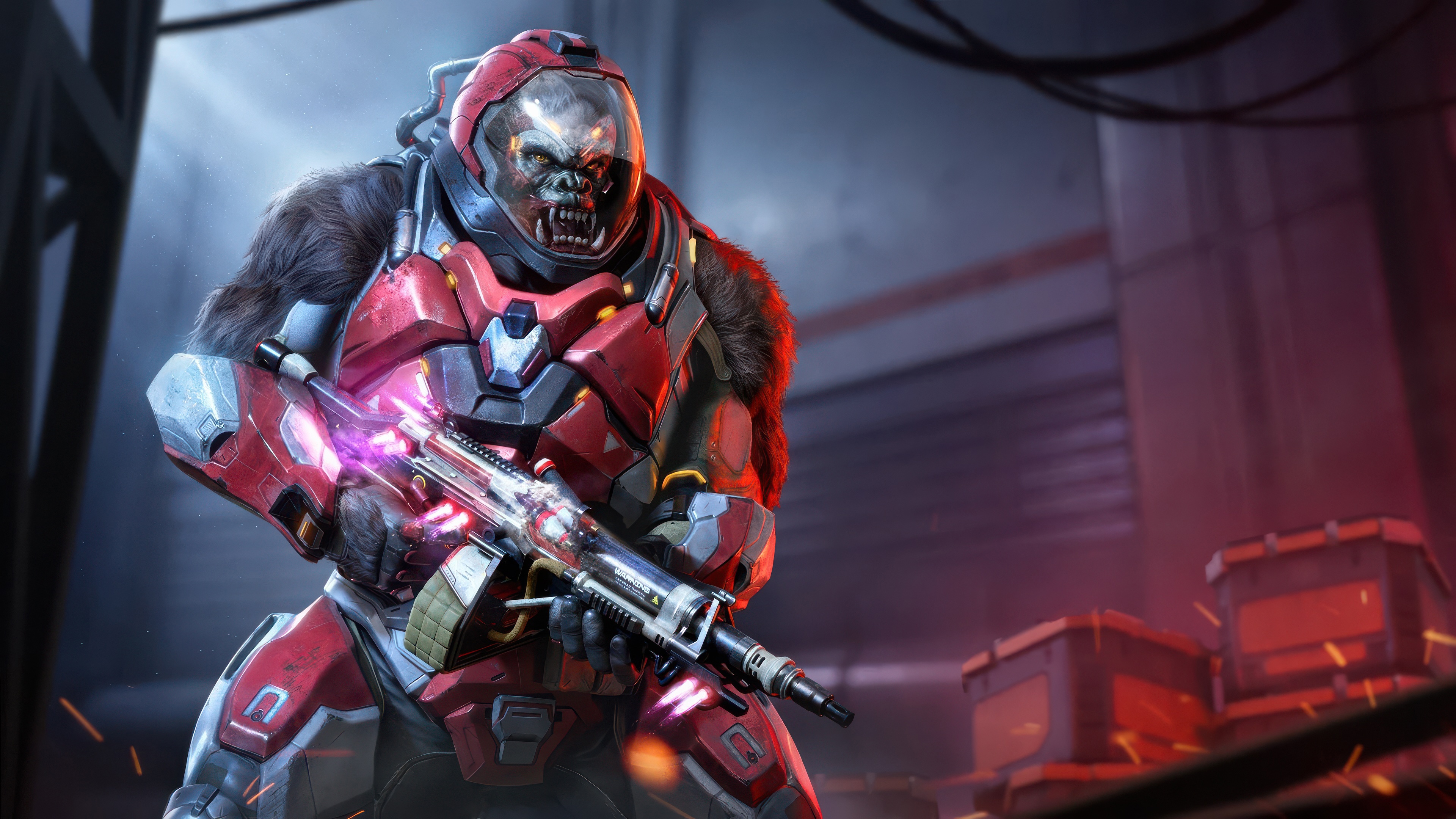 Brute Soldier with Plasma Rifle in Halo Infinite HD Wallpaper