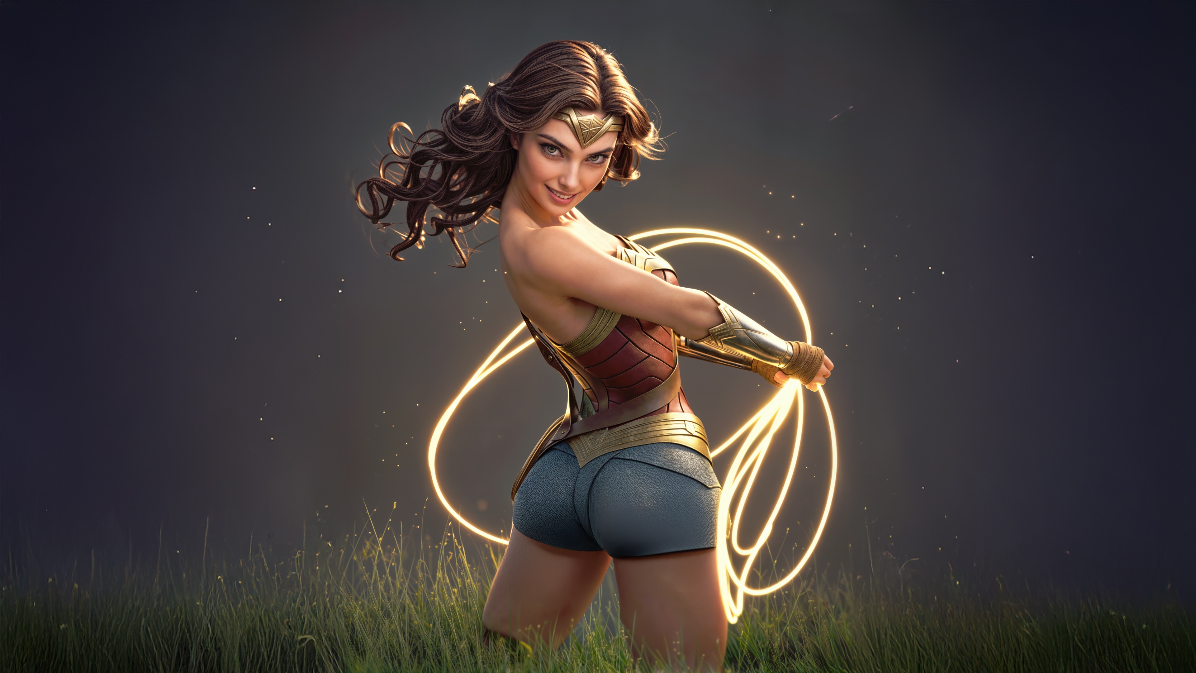 Wonder Woman with Lasso of Truth HD Wallpaper