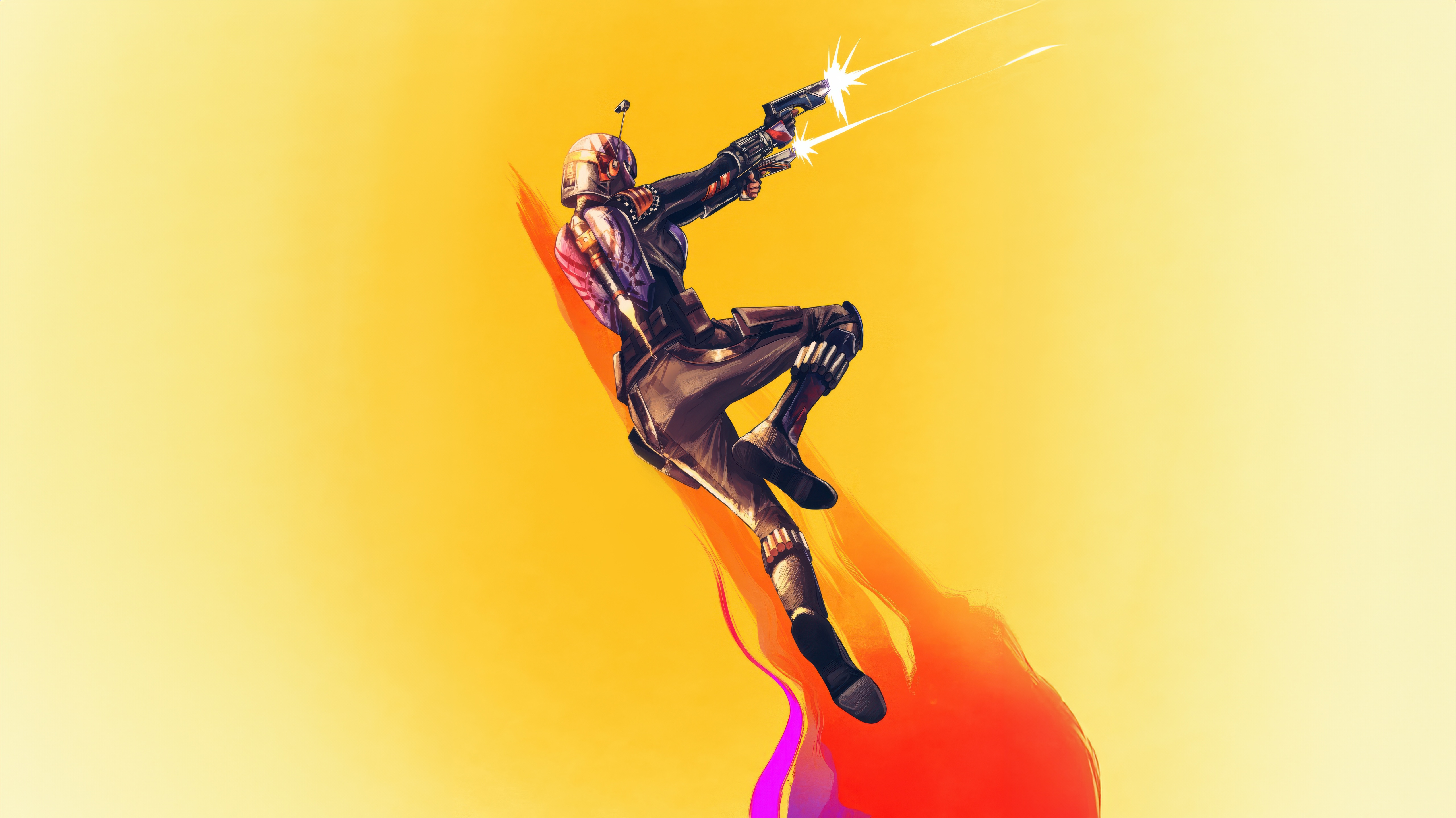Sabine Wren Firing Blasters in Star Wars HD Wallpaper