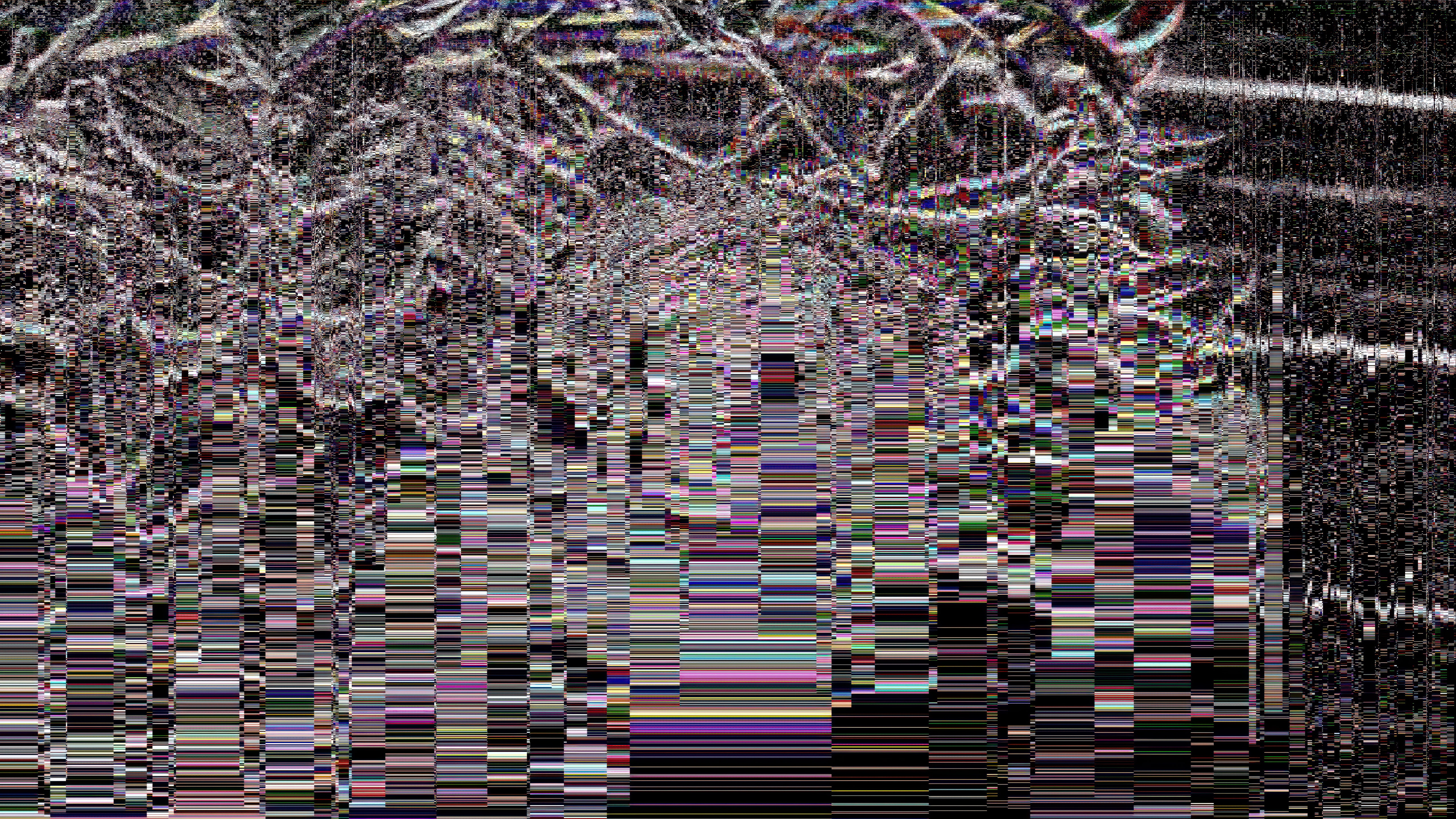 Glitch art with noise and digital distortion HD Wallpaper