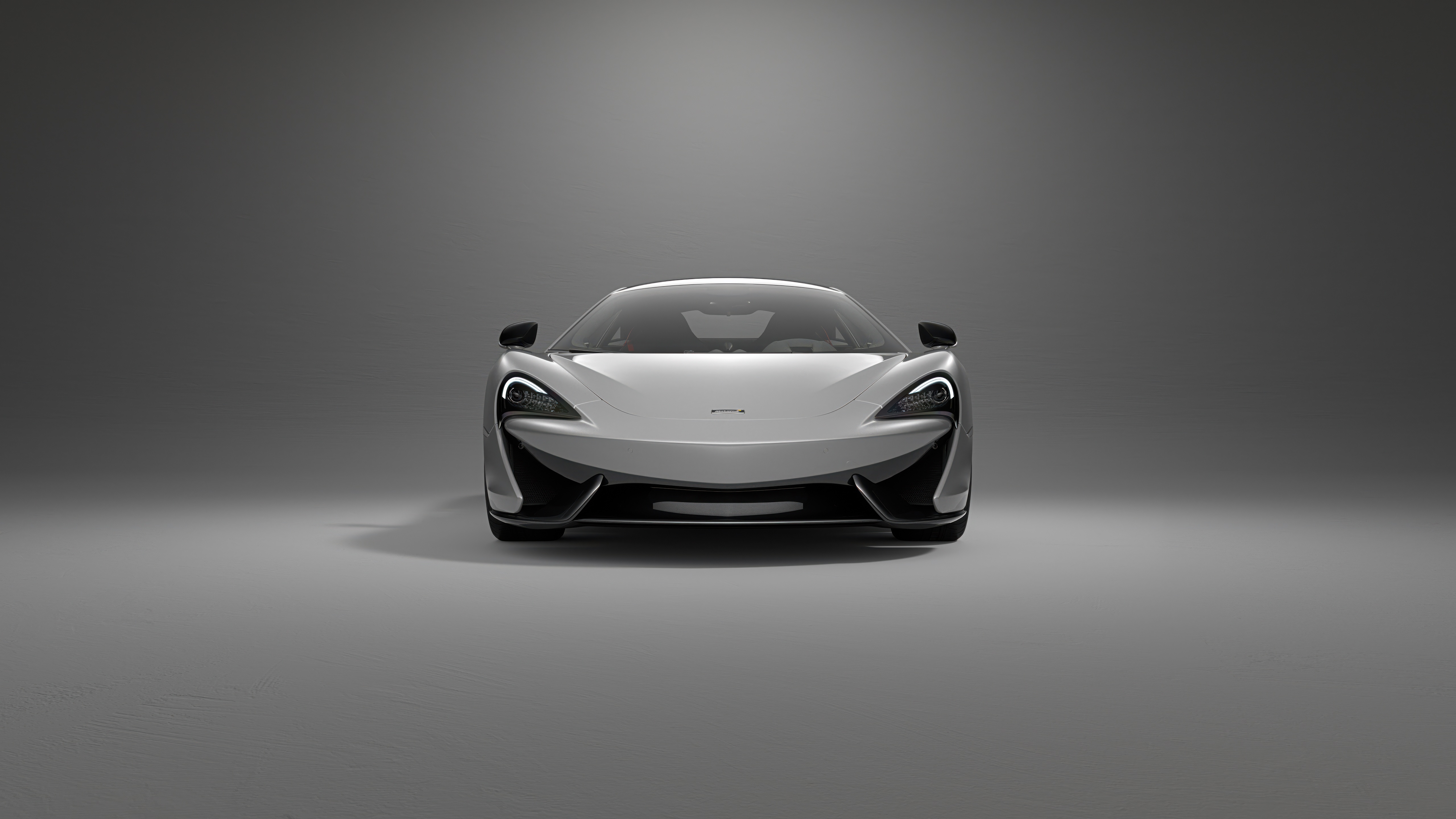 Grey McLaren 570s Front View HD Wallpaper