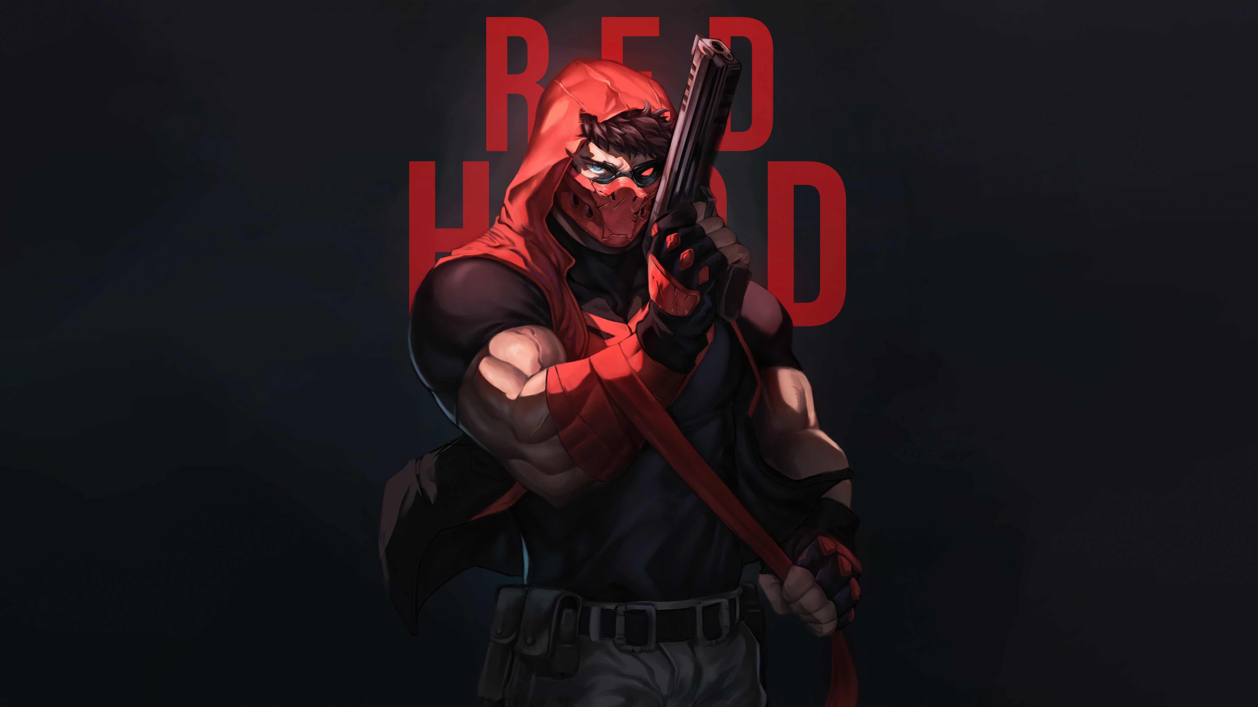 Red Hood Holding a Shotgun HD Wallpaper