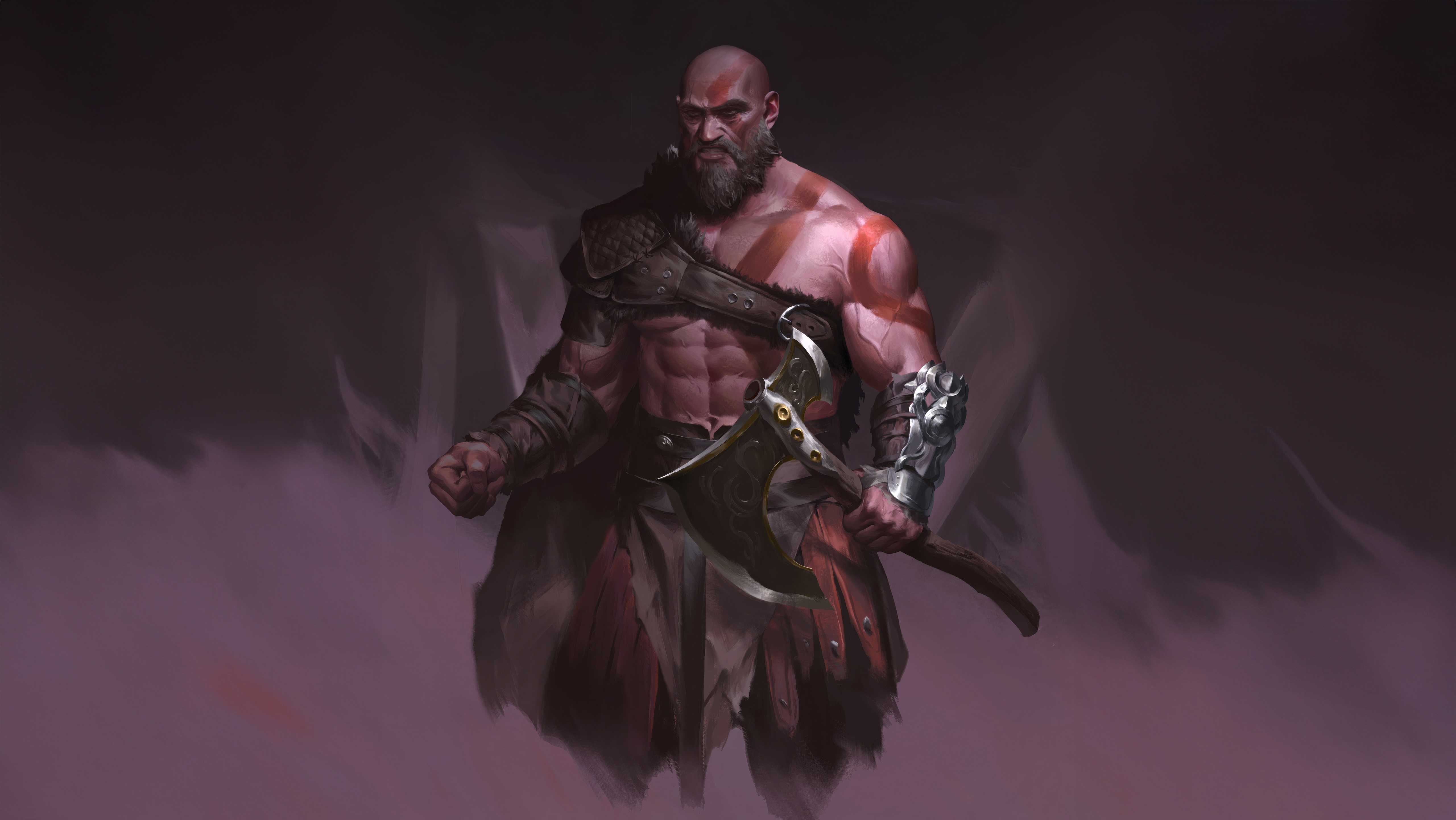 Kratos Battle Ready with Axe HD Wallpaper