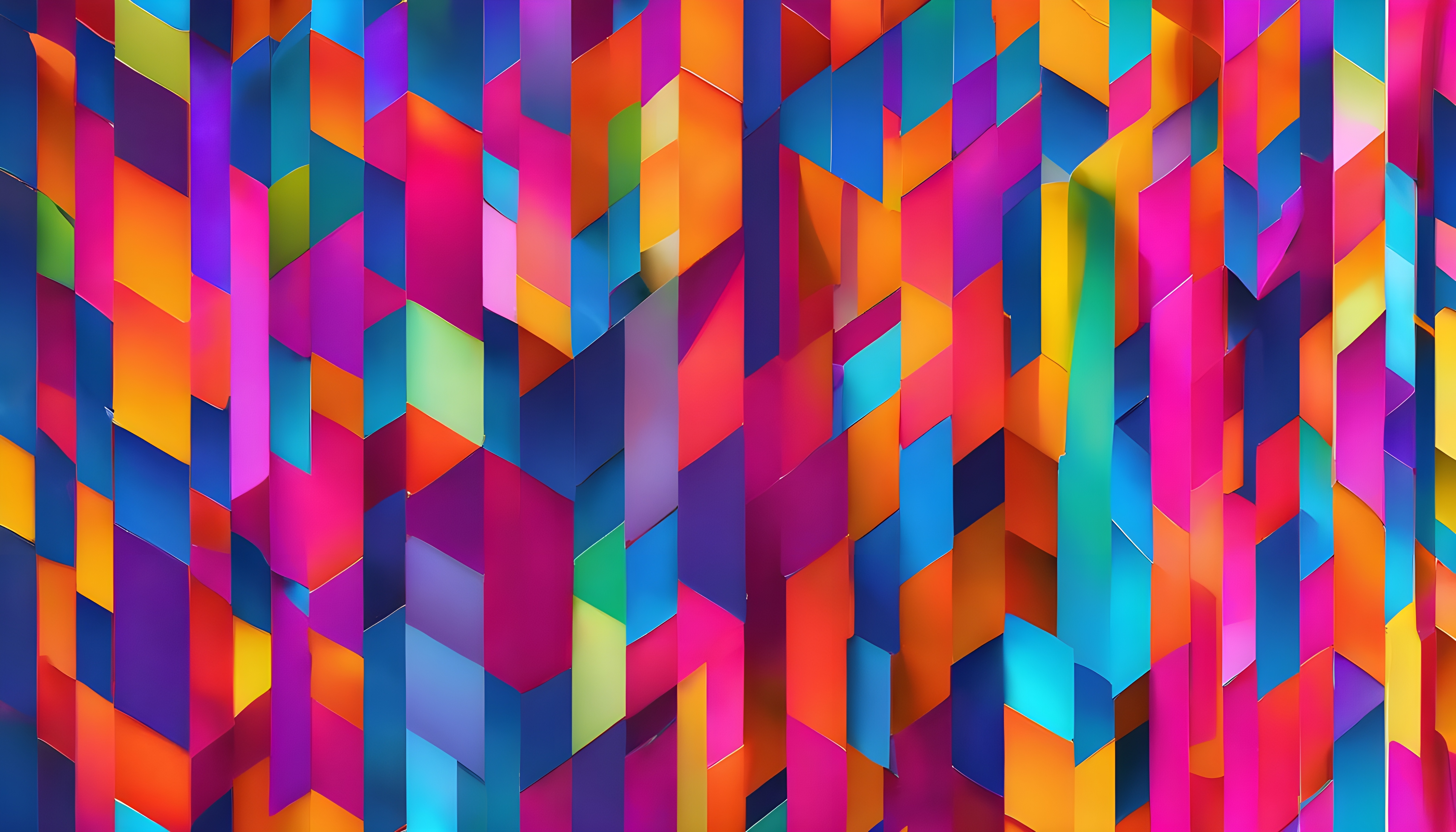 Abstract Geometric Shapes with Vibrant Colors HD Wallpaper