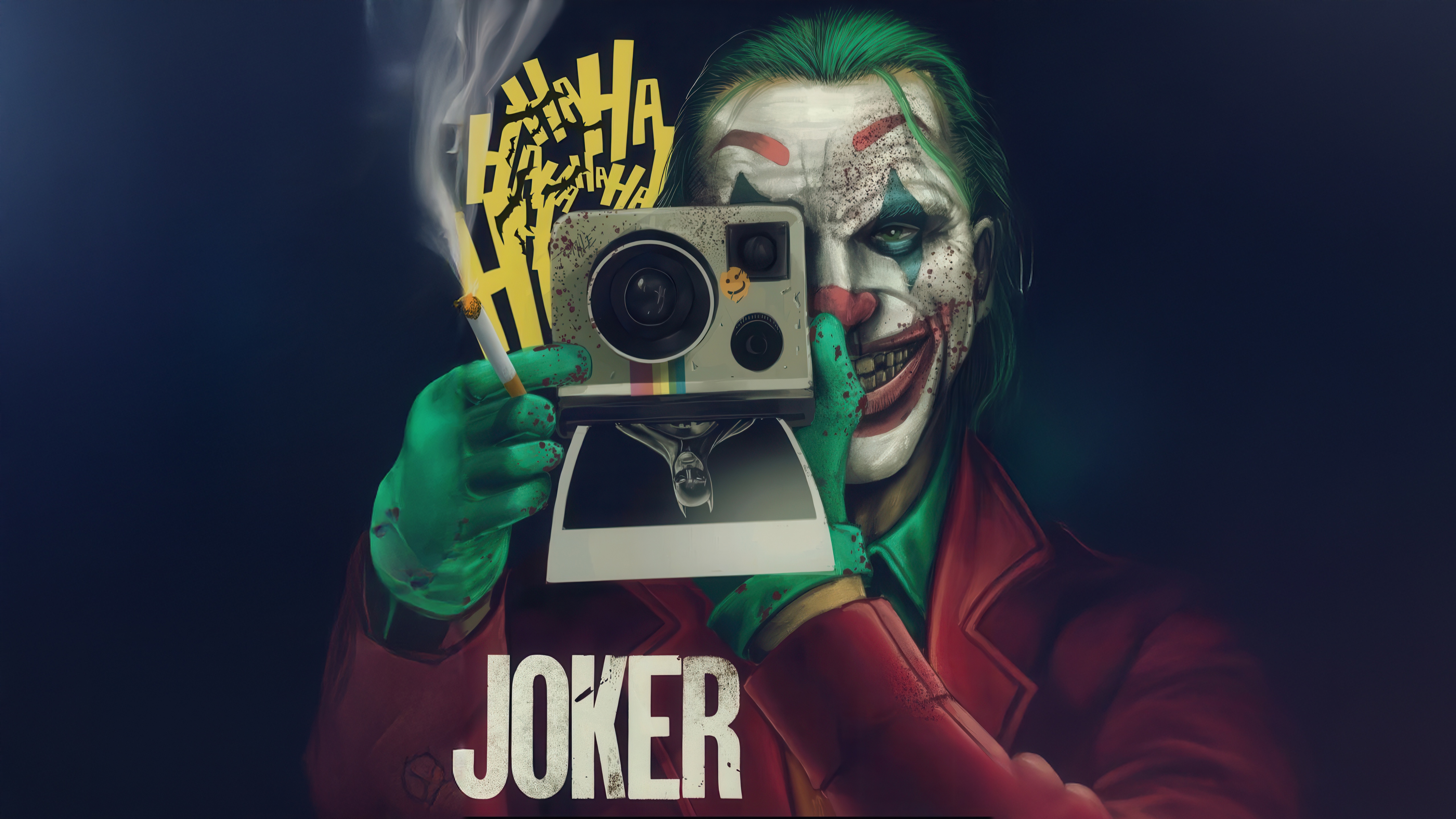 Joker Holding a Camera and Smoking HD Wallpaper