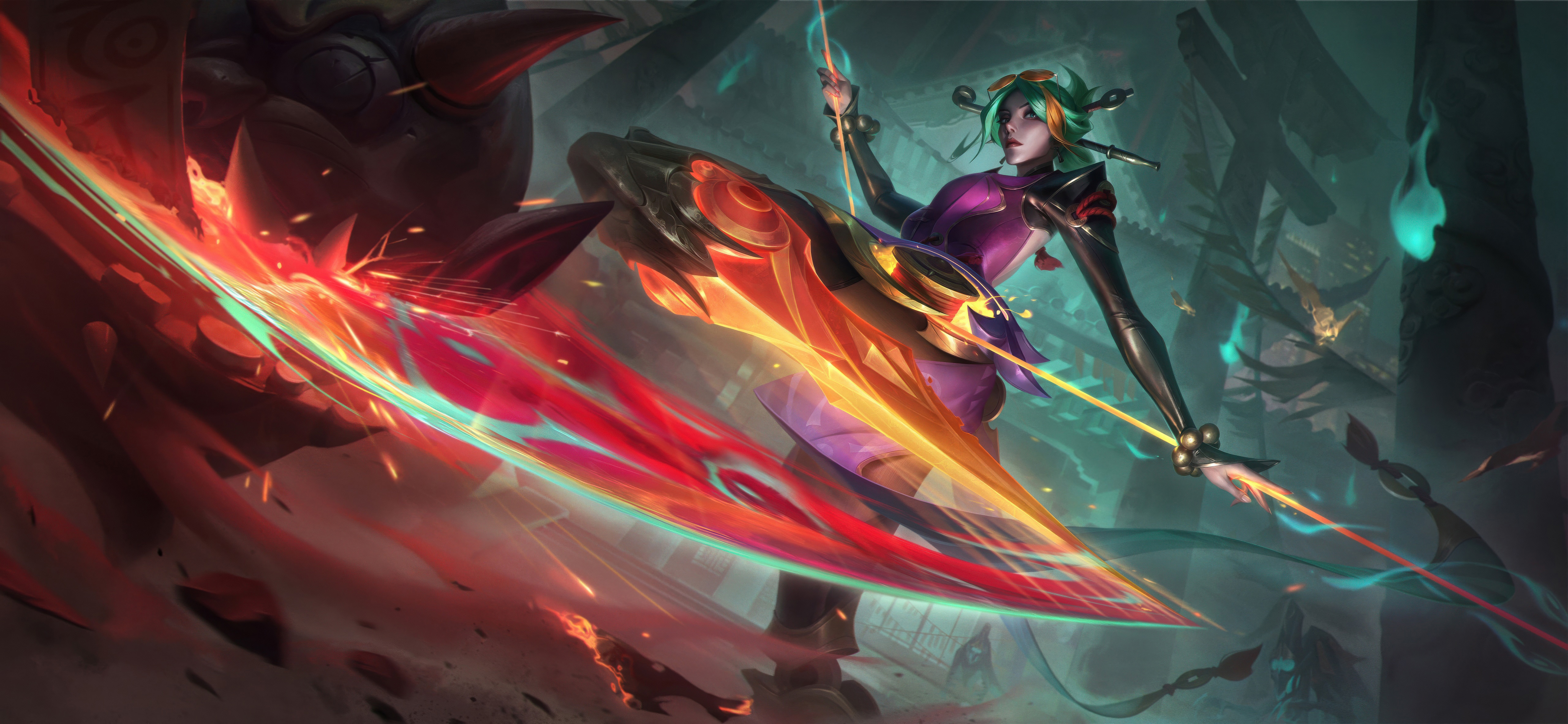 Camille from League of Legends with a large blade HD Wallpaper