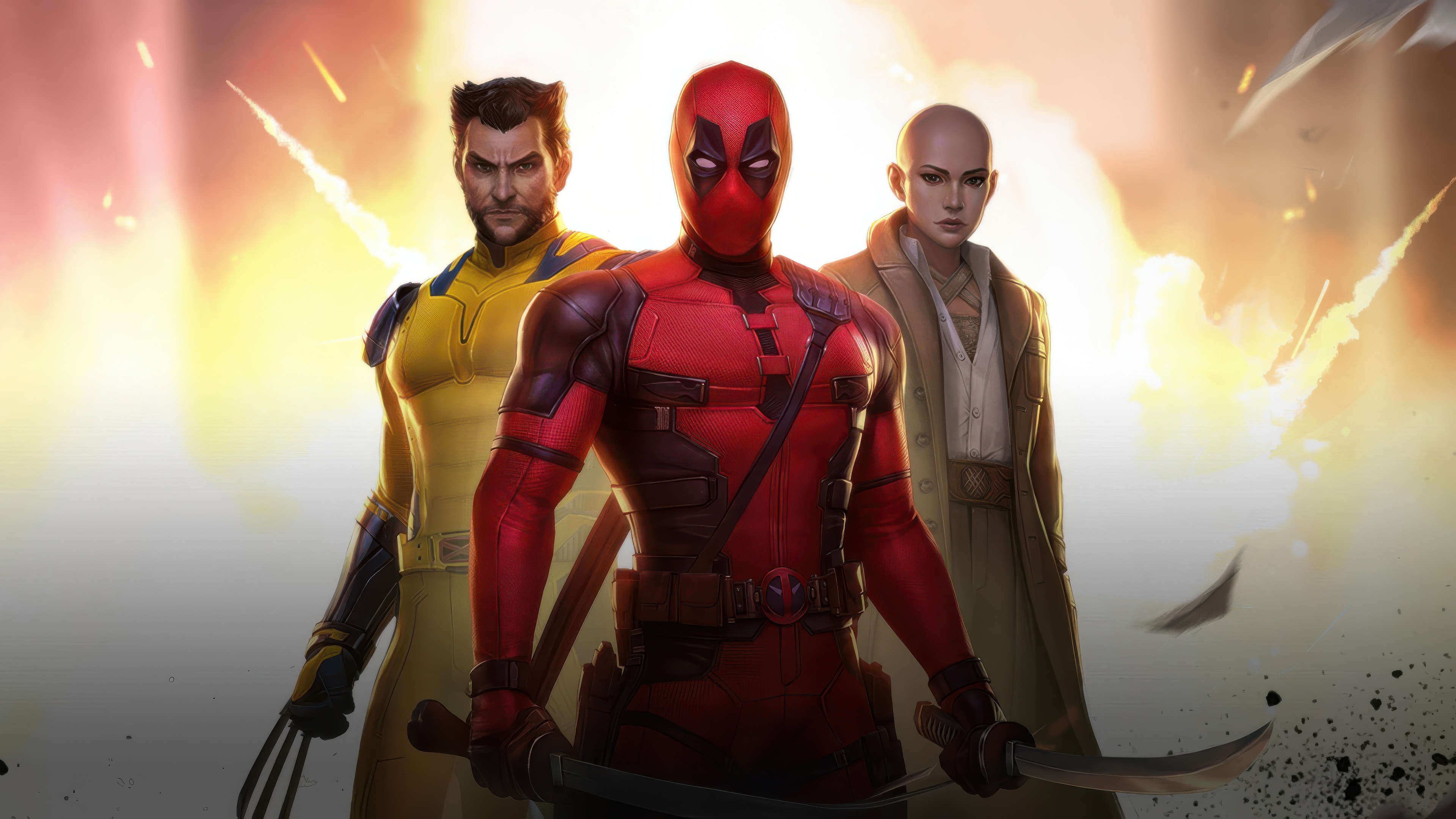 Deadpool, Wolverine, and Psylocke in Marvel Future Fight HD Wallpaper