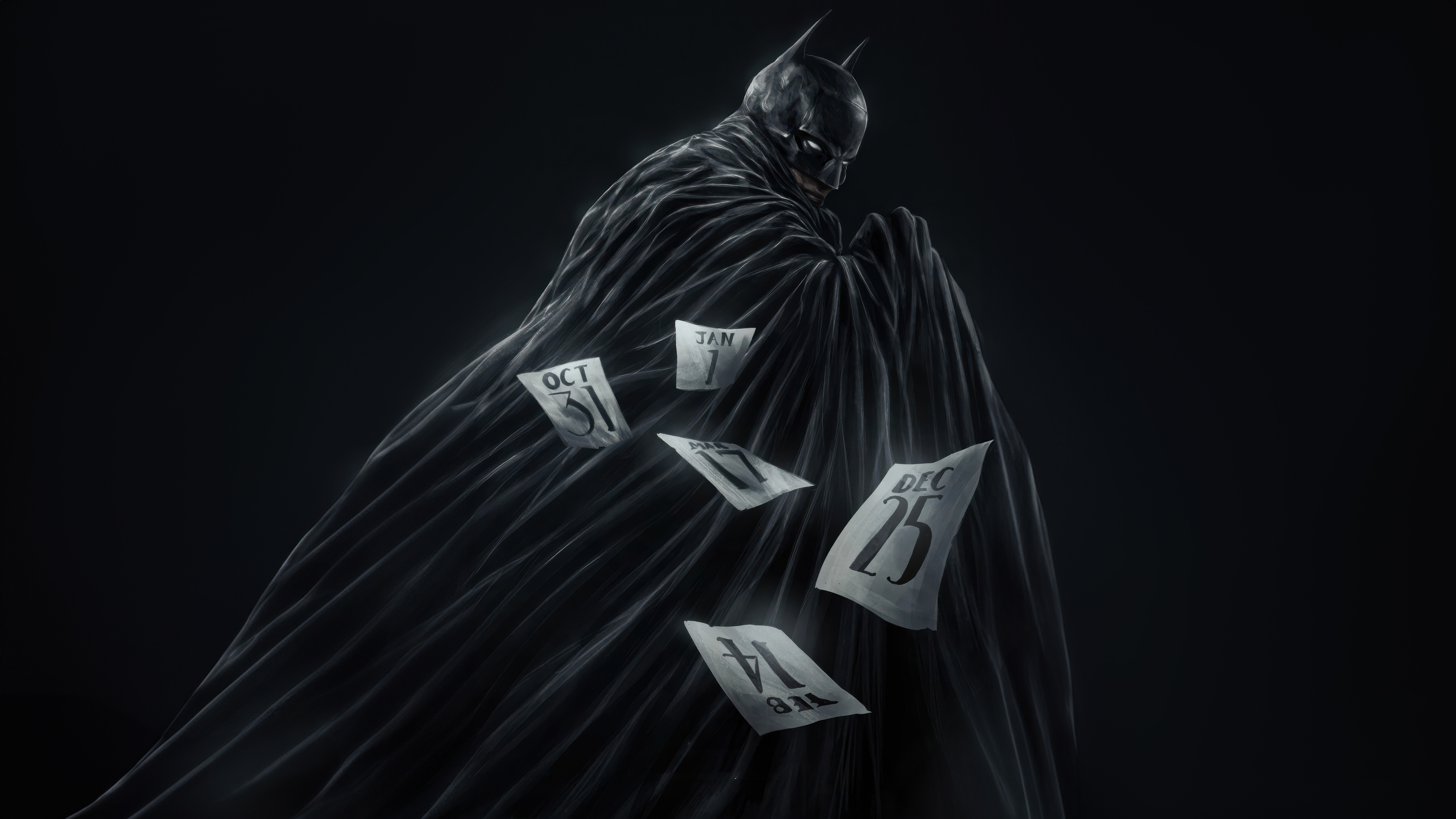 Batman with torn calendar pages HD Wallpaper