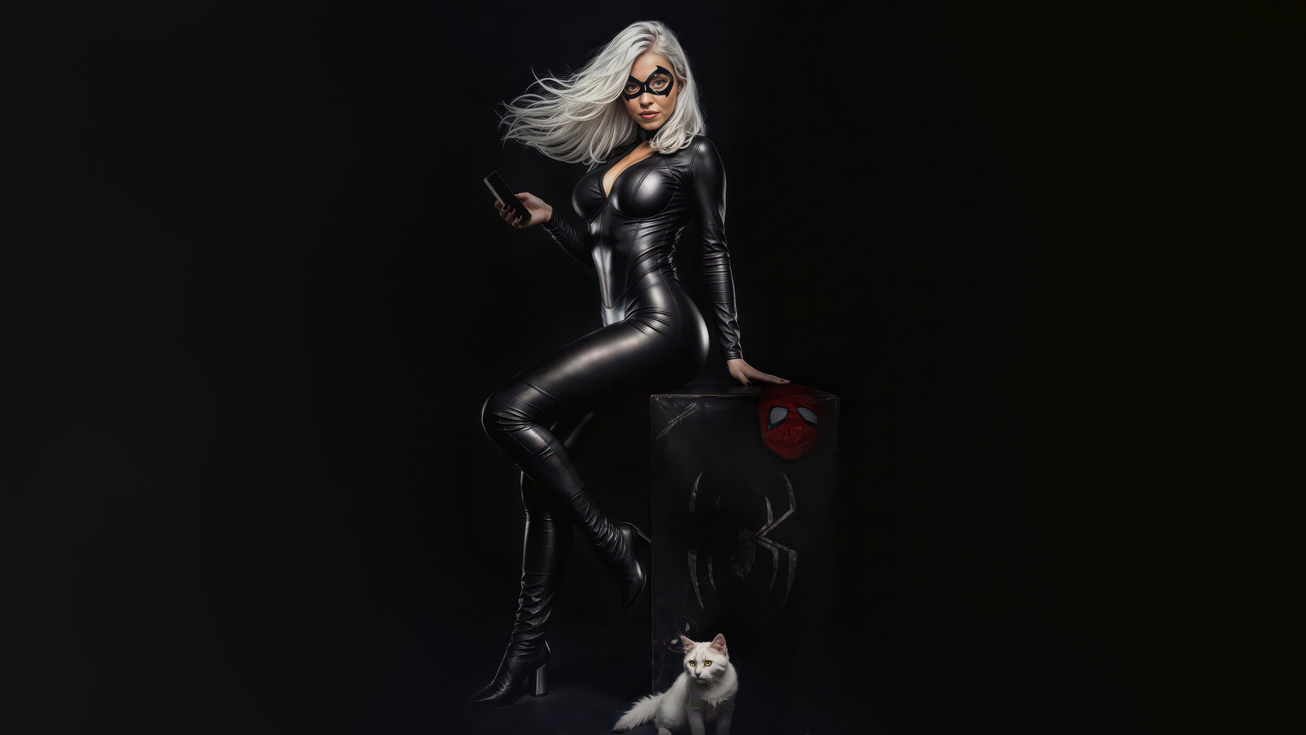 Sydney Sweeney As Black Cat HD Wallpaper
