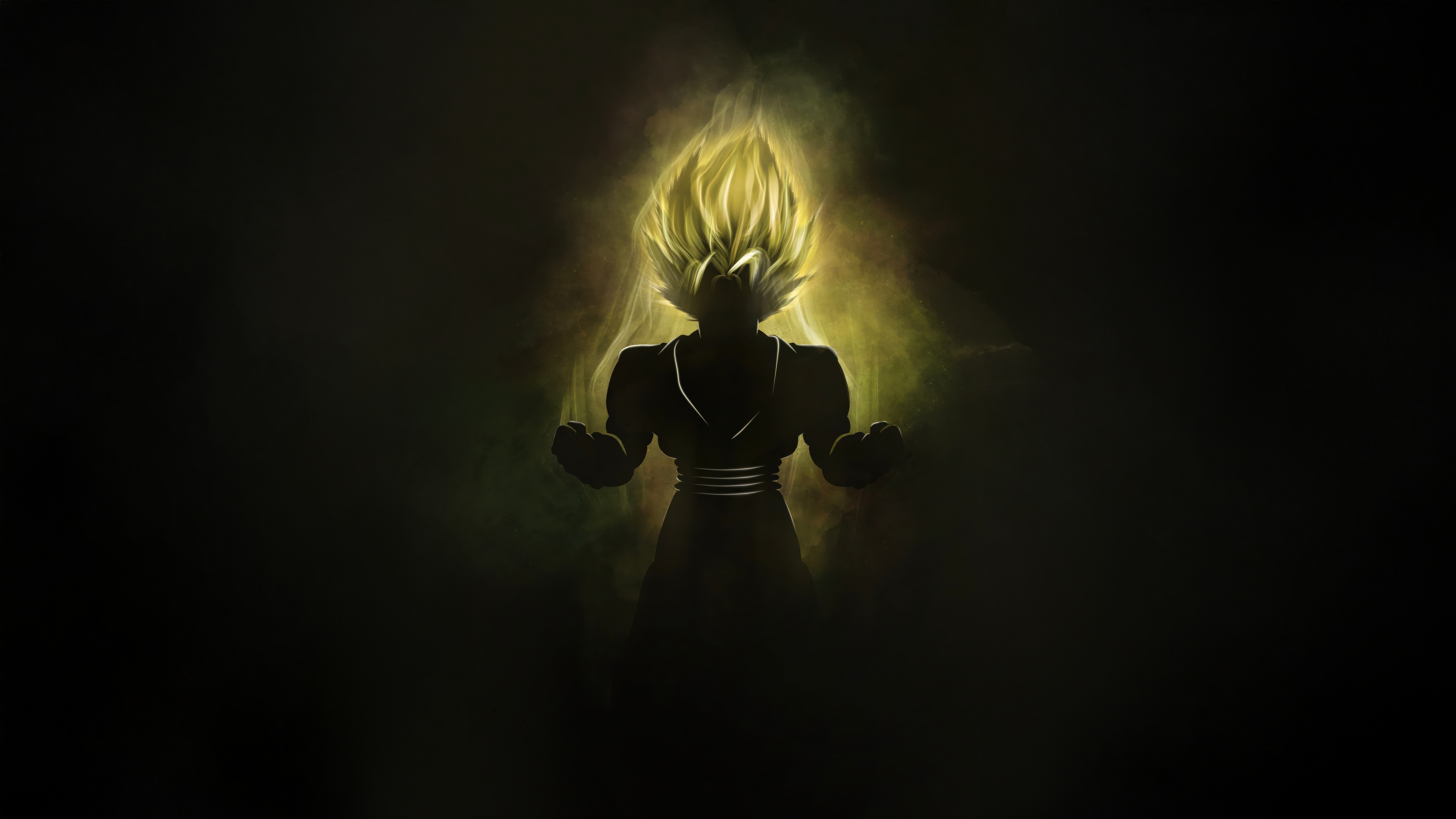 Goku in Super Saiyan form with glowing aura HD Wallpaper