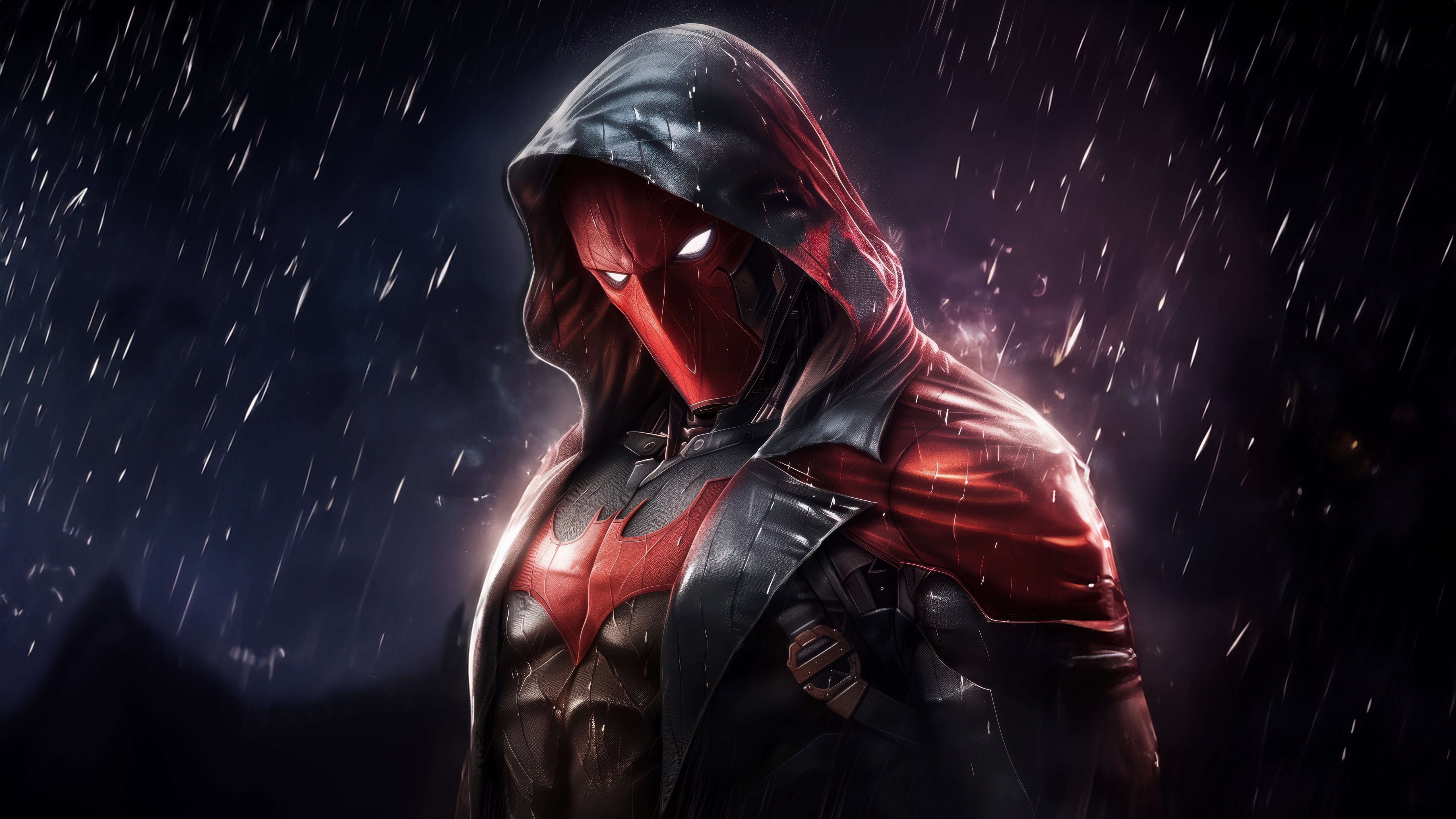 Red Hood in the Rain HD Wallpaper