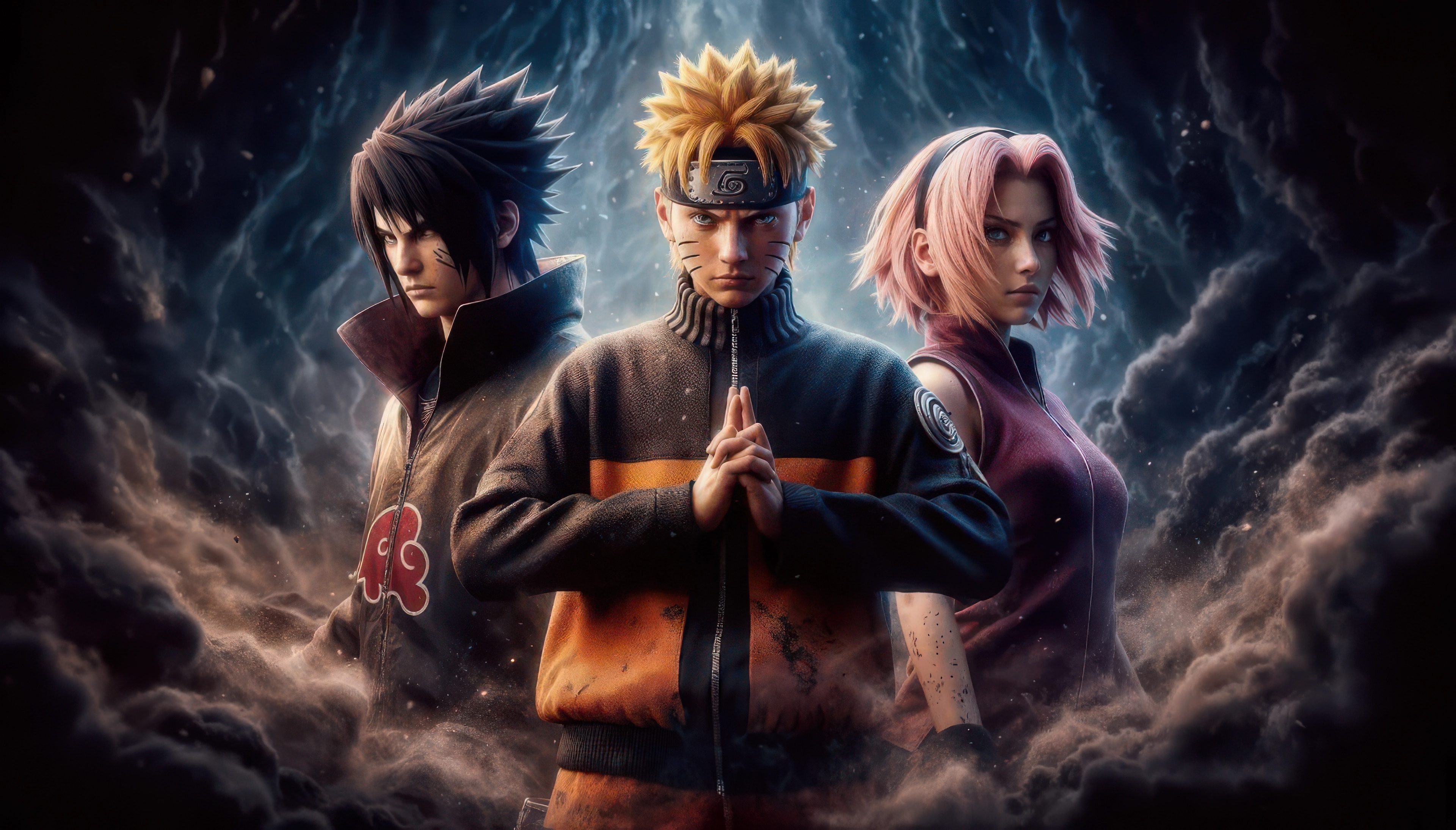 Naruto, Sasuke, and Sakura of Team 7 HD Wallpaper