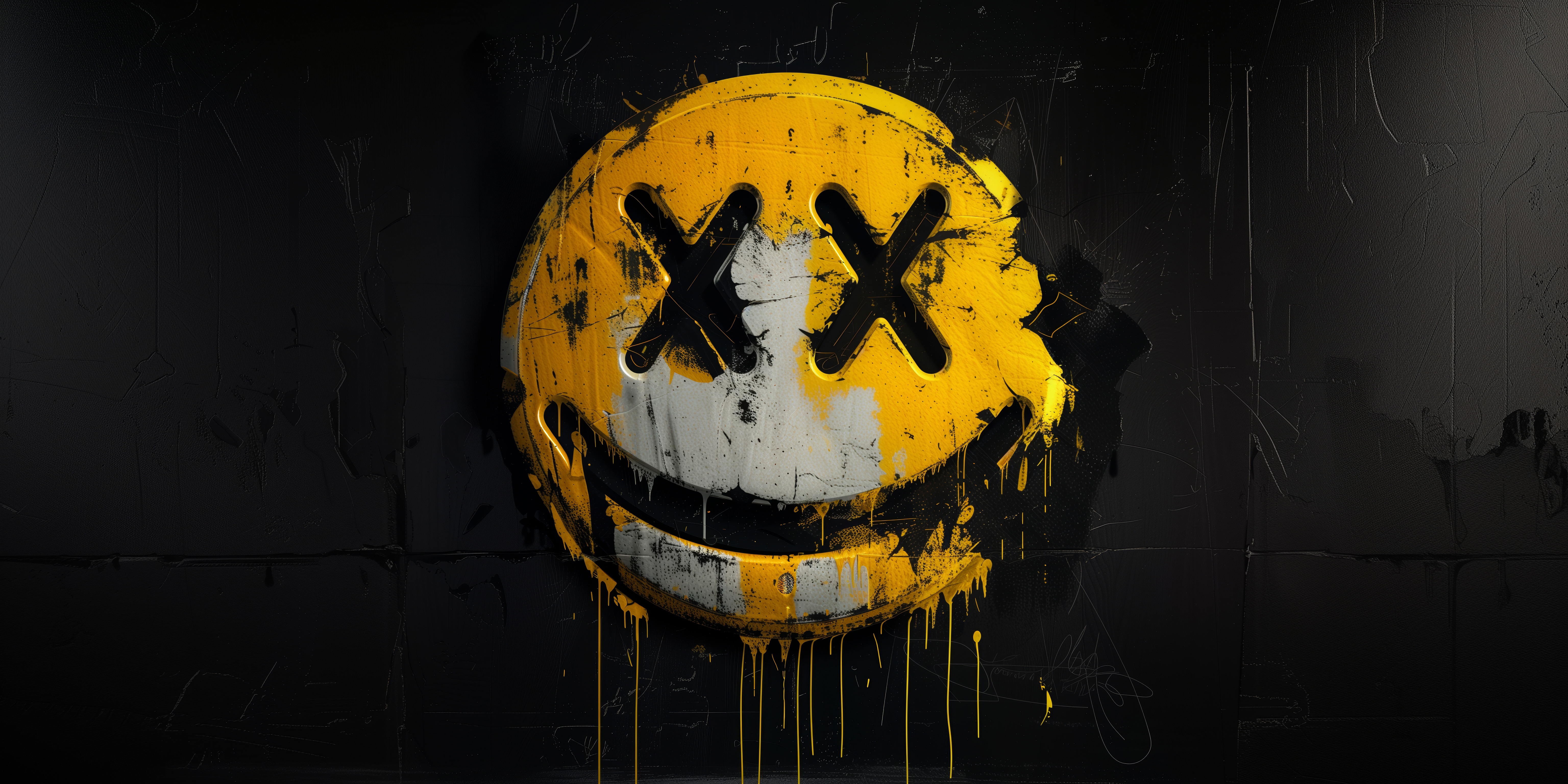 Graffiti Smiley Face with XX Eyes HD Wallpaper