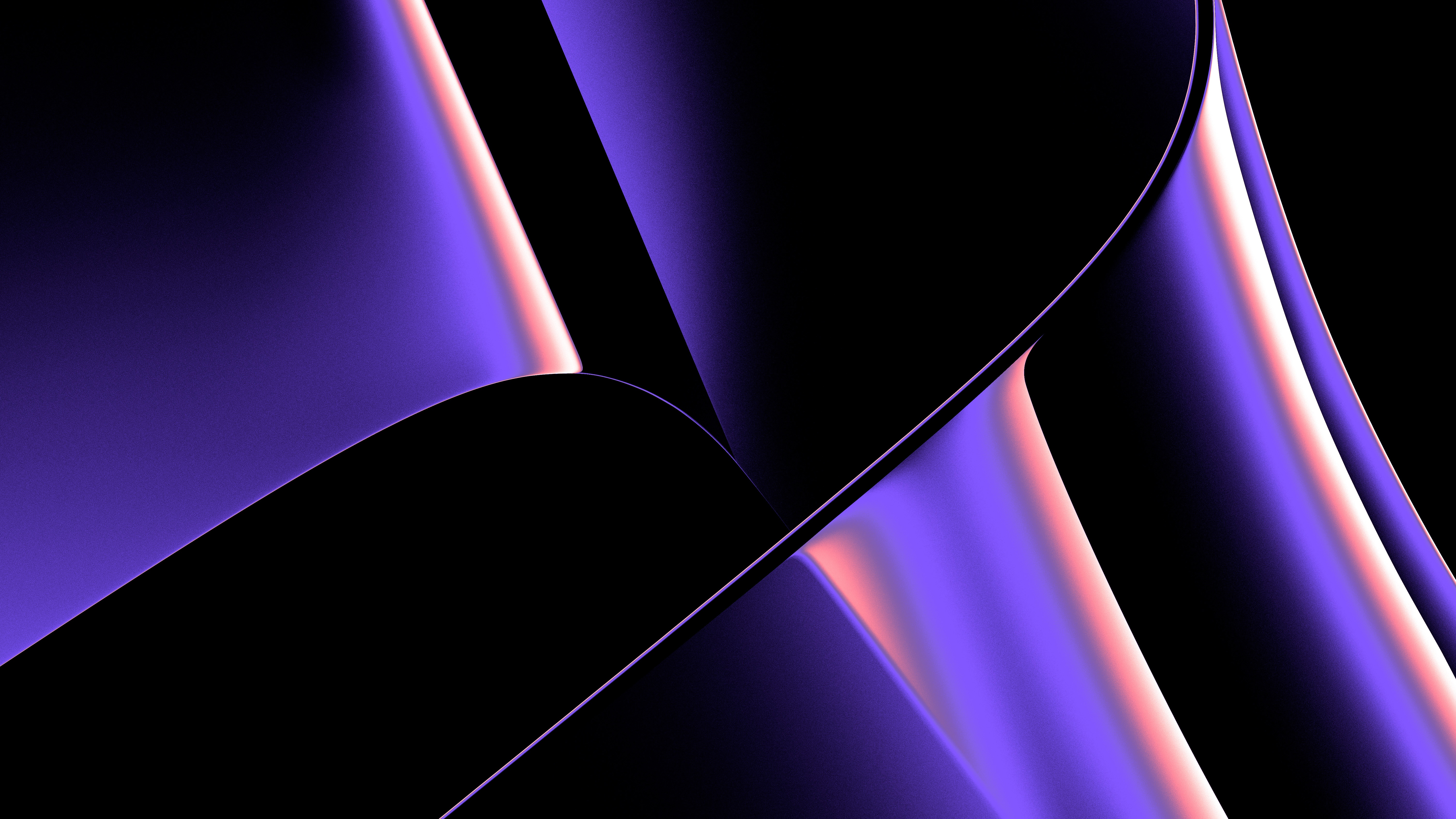 Abstract purple metallic curves with black background HD Wallpaper