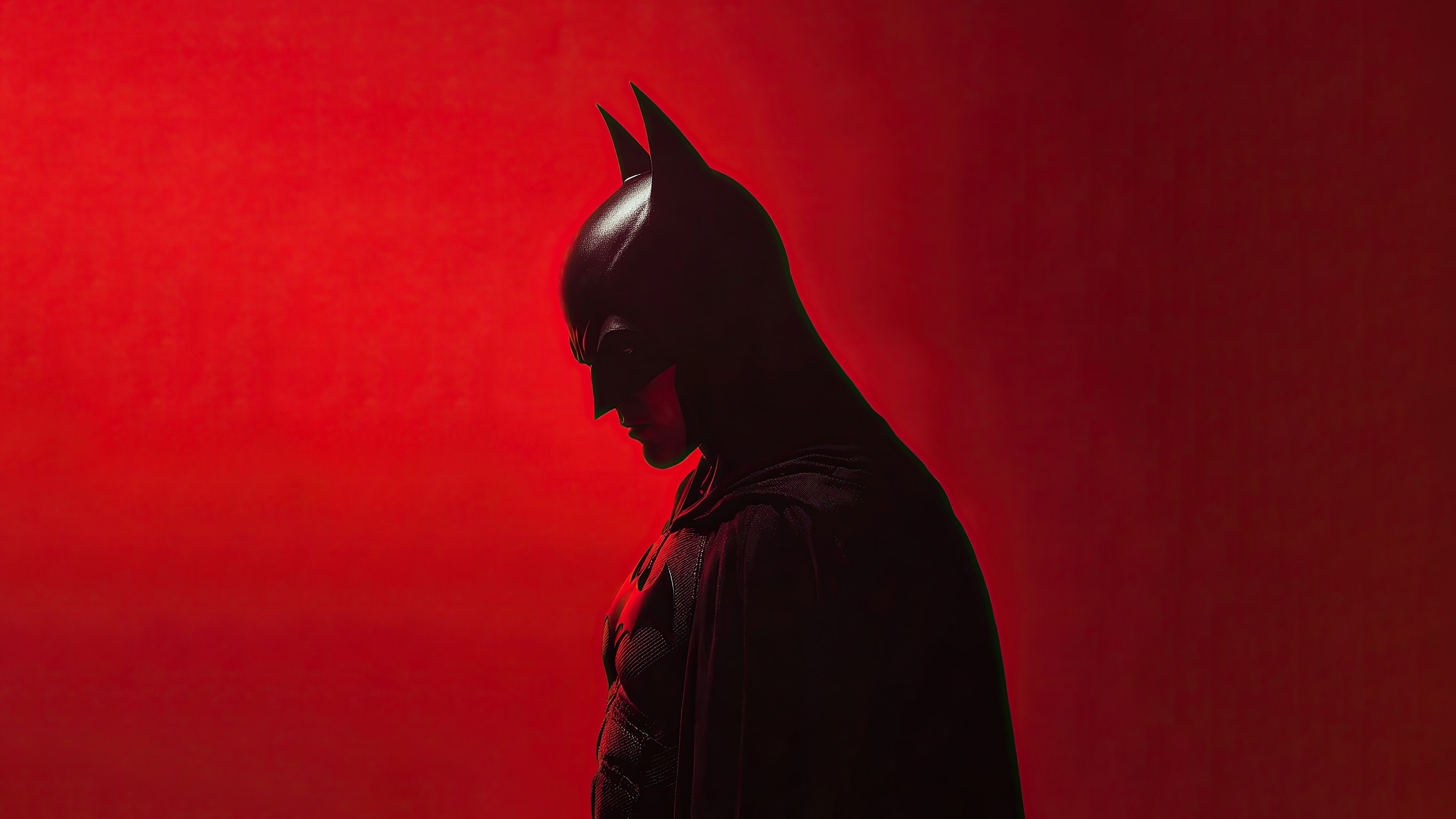 The Batman on a red background HD Wallpaper