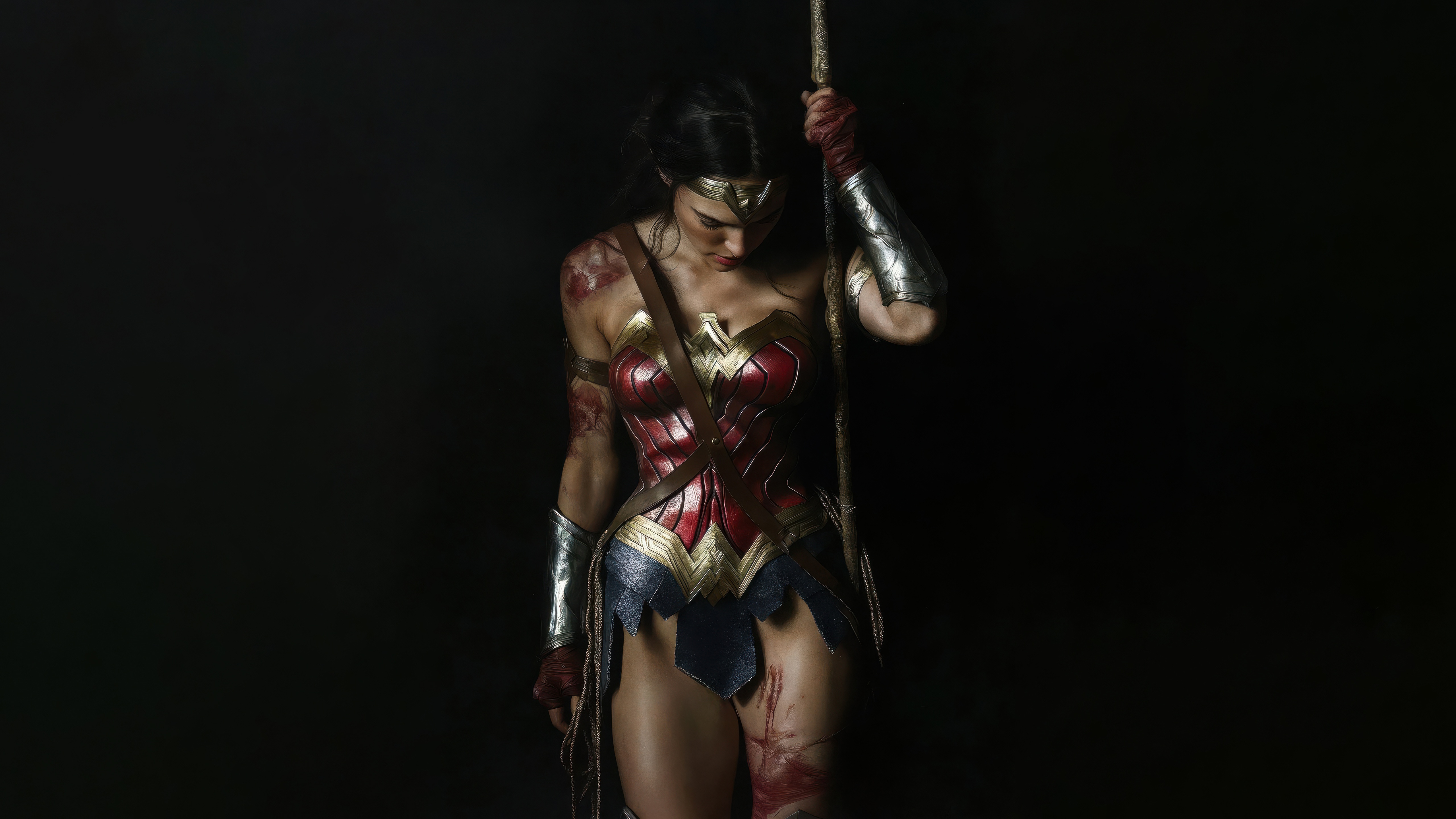 Wonder Woman holding a spear HD Wallpaper