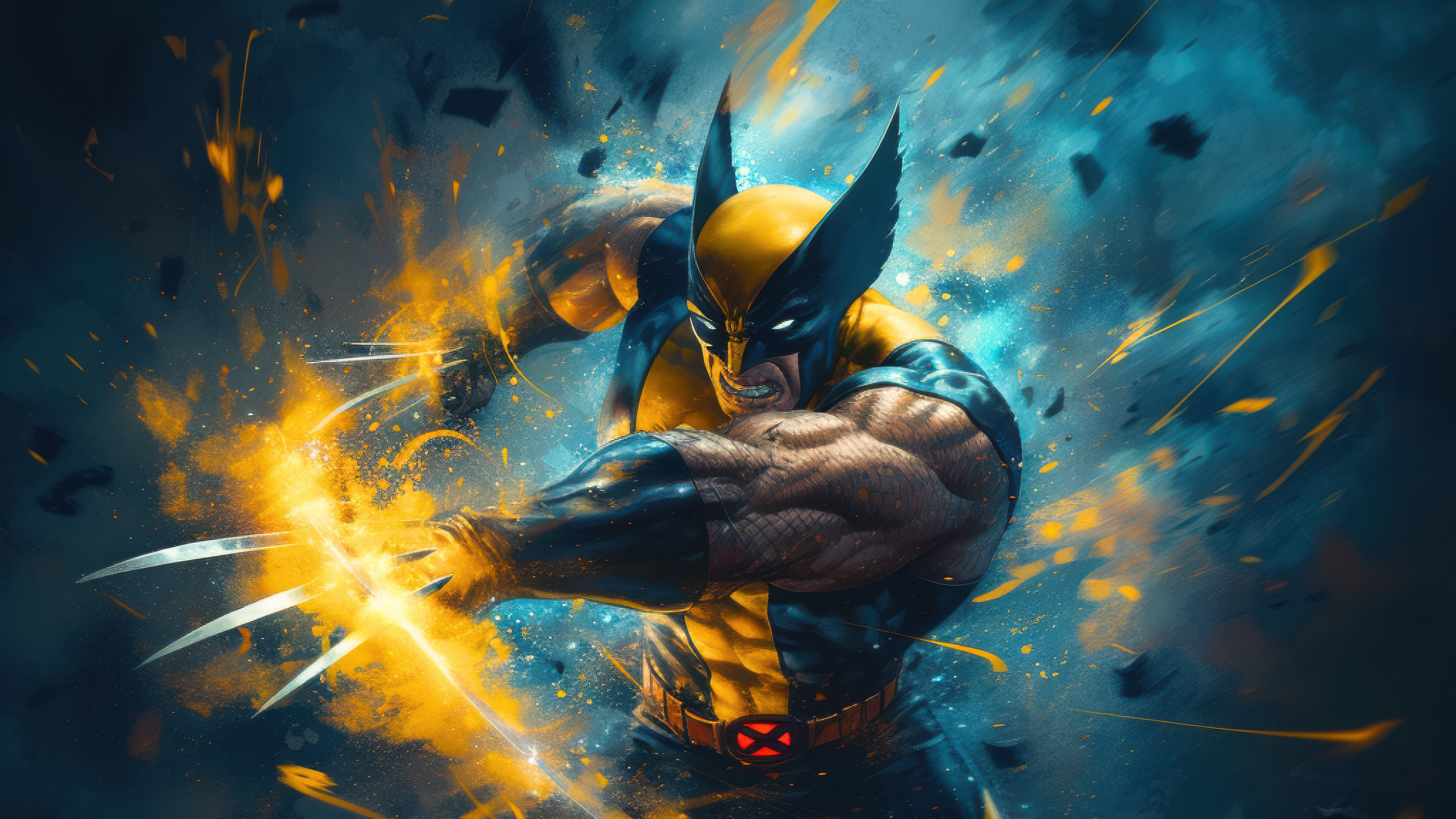 Wolverine with glowing claws HD Wallpaper