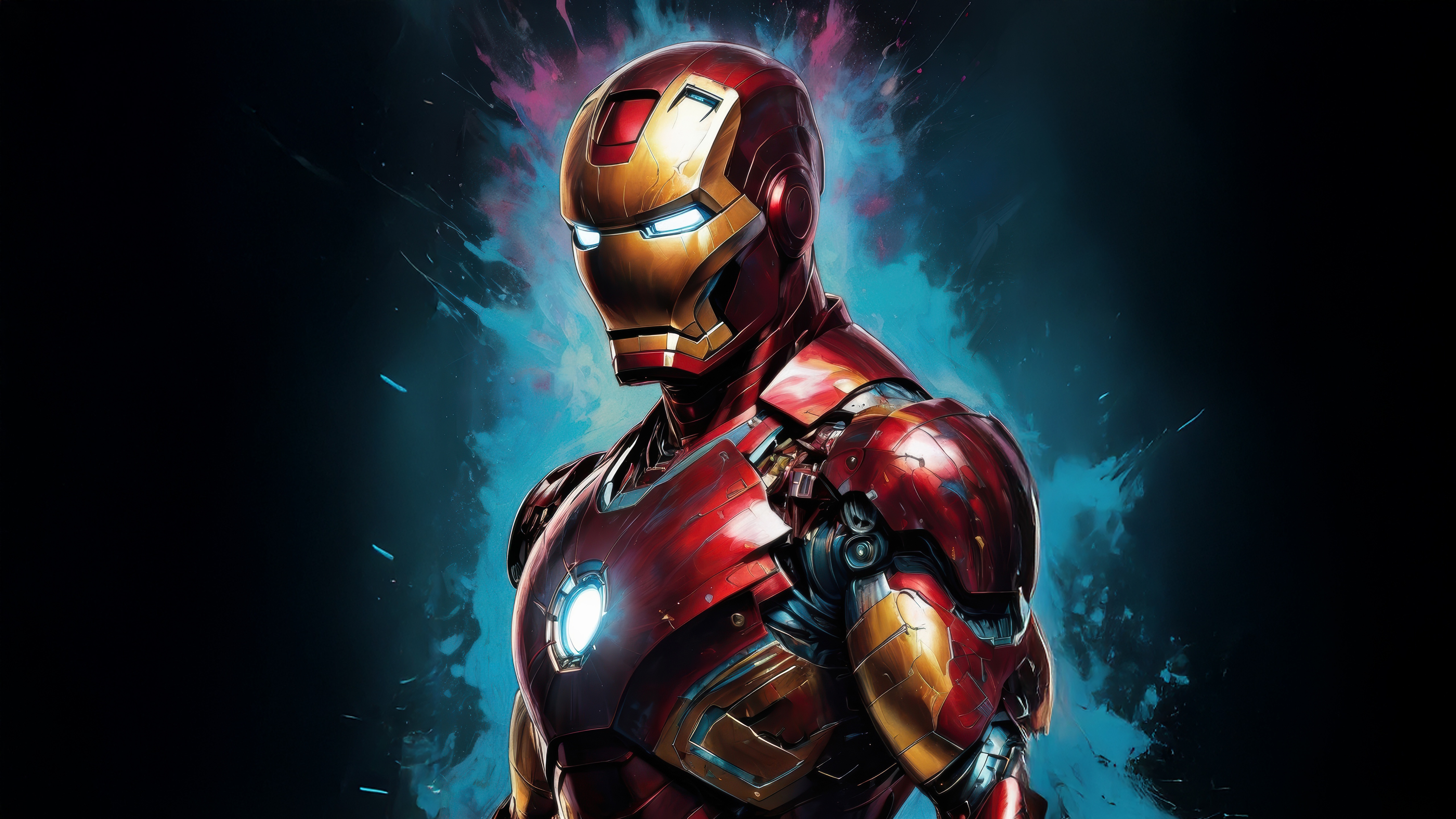Iron Man in a red and gold suit HD Wallpaper