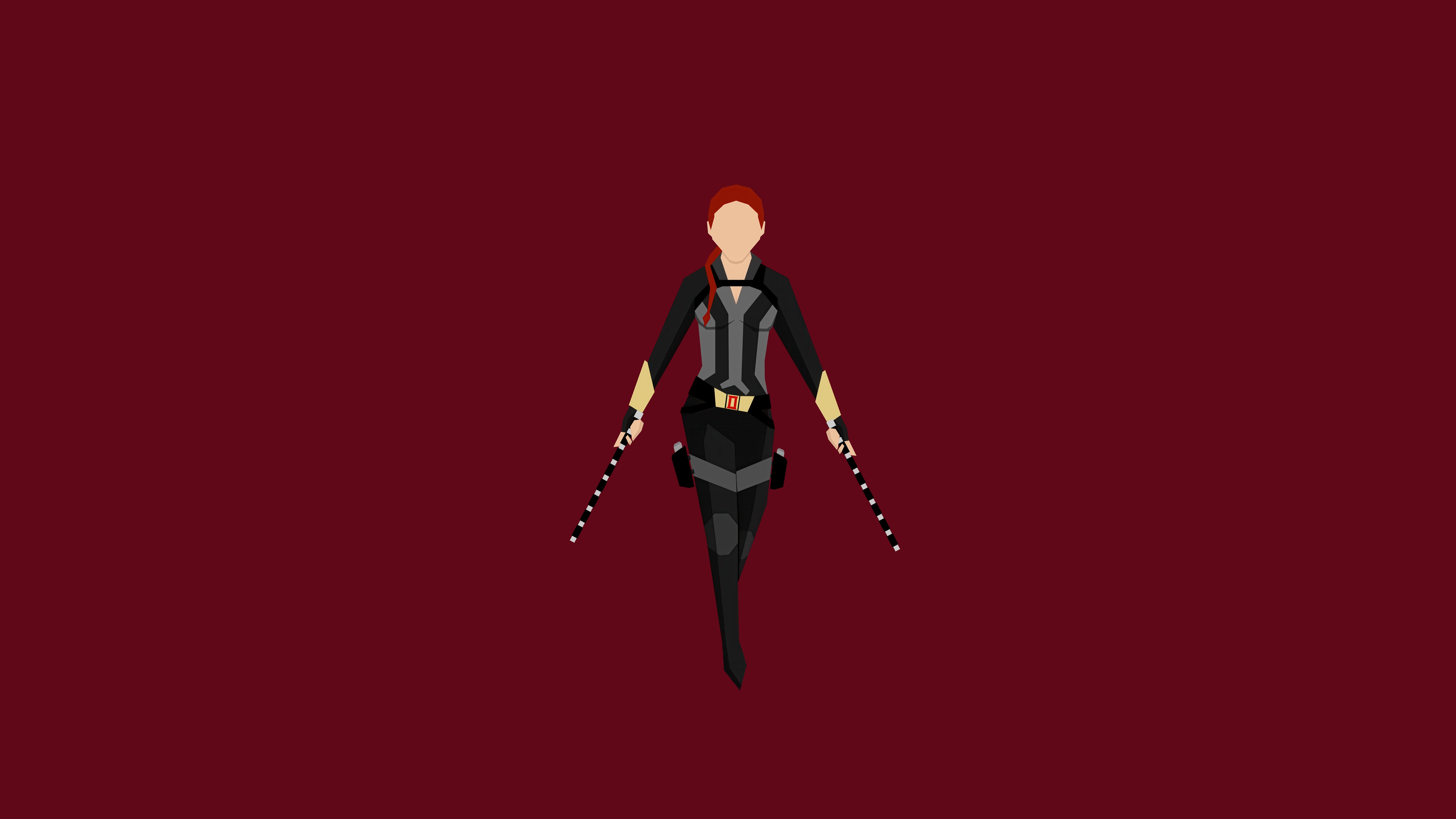Black Widow with Batons HD Wallpaper