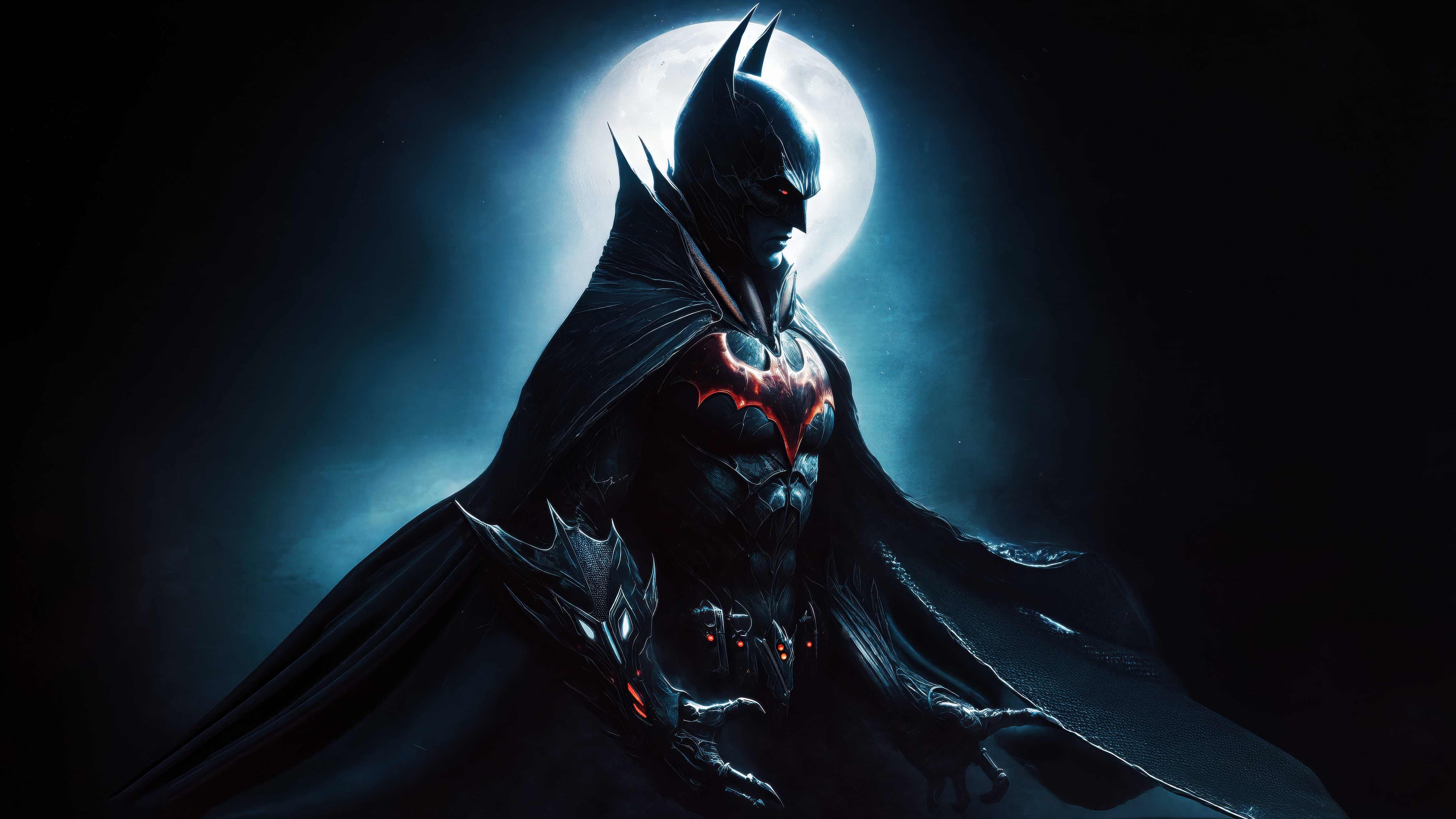 Dark Batman Vengeance in front of the moon HD Wallpaper