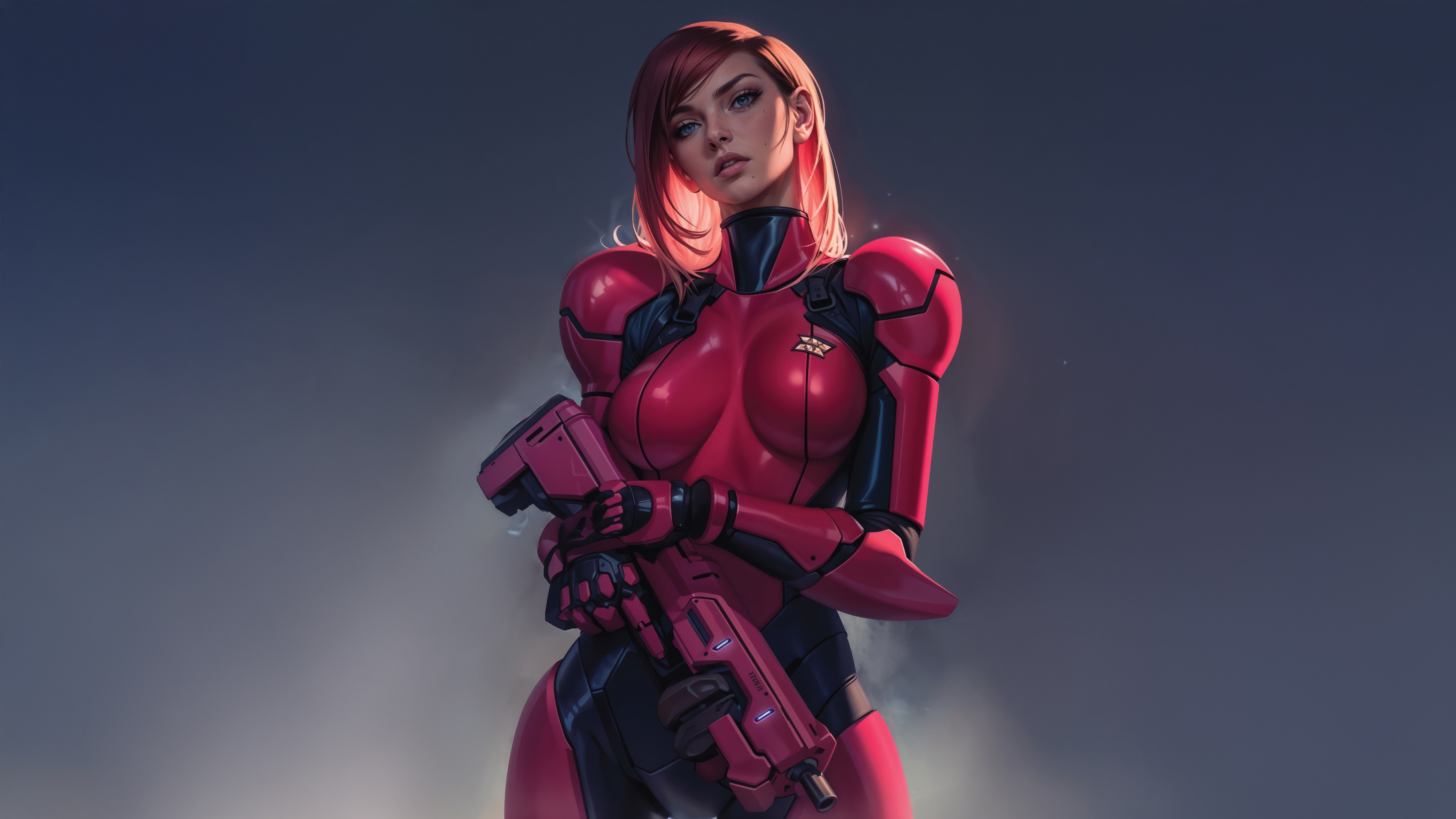 Crimson Elite Operative with a Gun HD Wallpaper