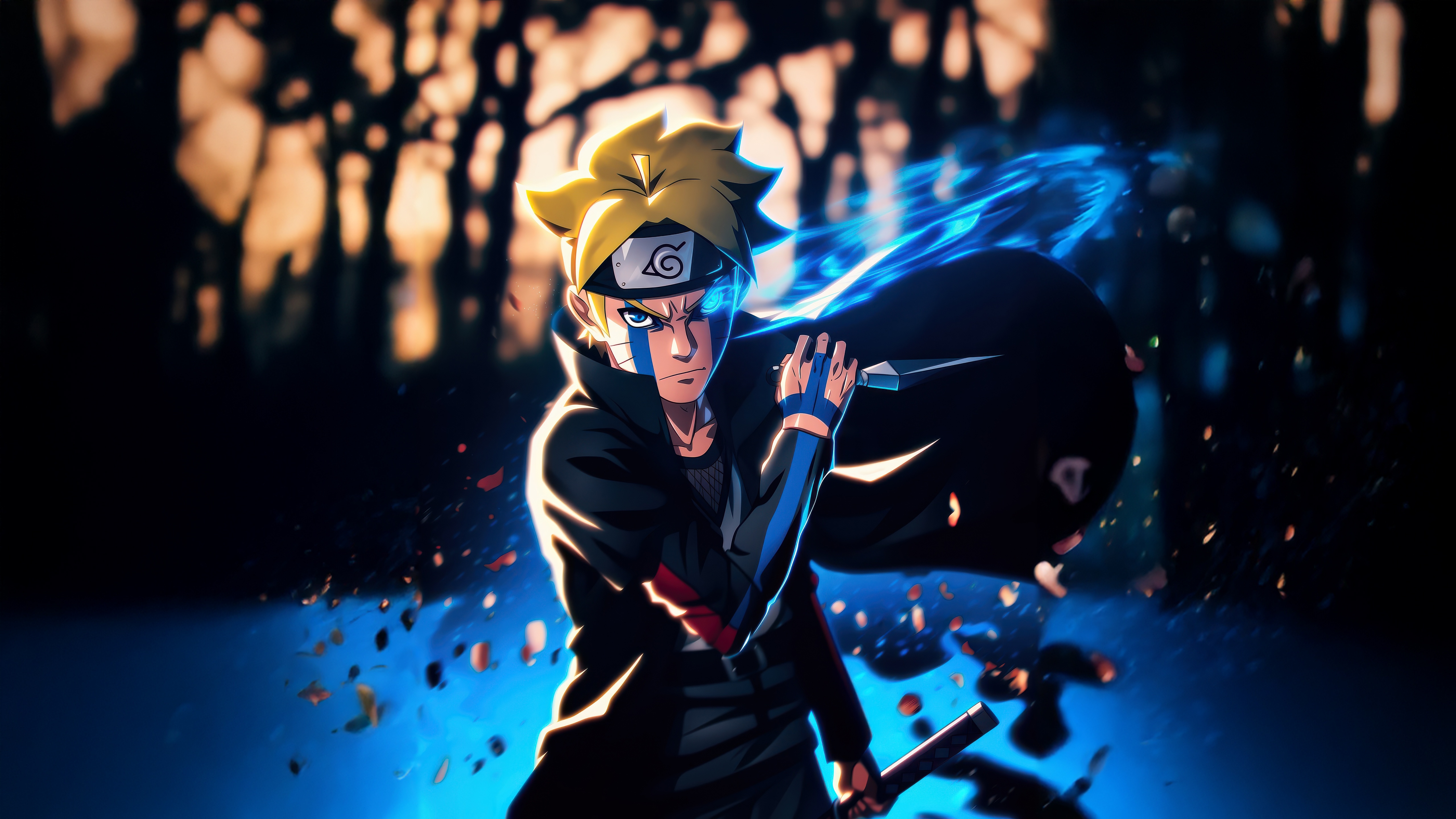 Boruto Uzumaki with Blue Energy HD Wallpaper