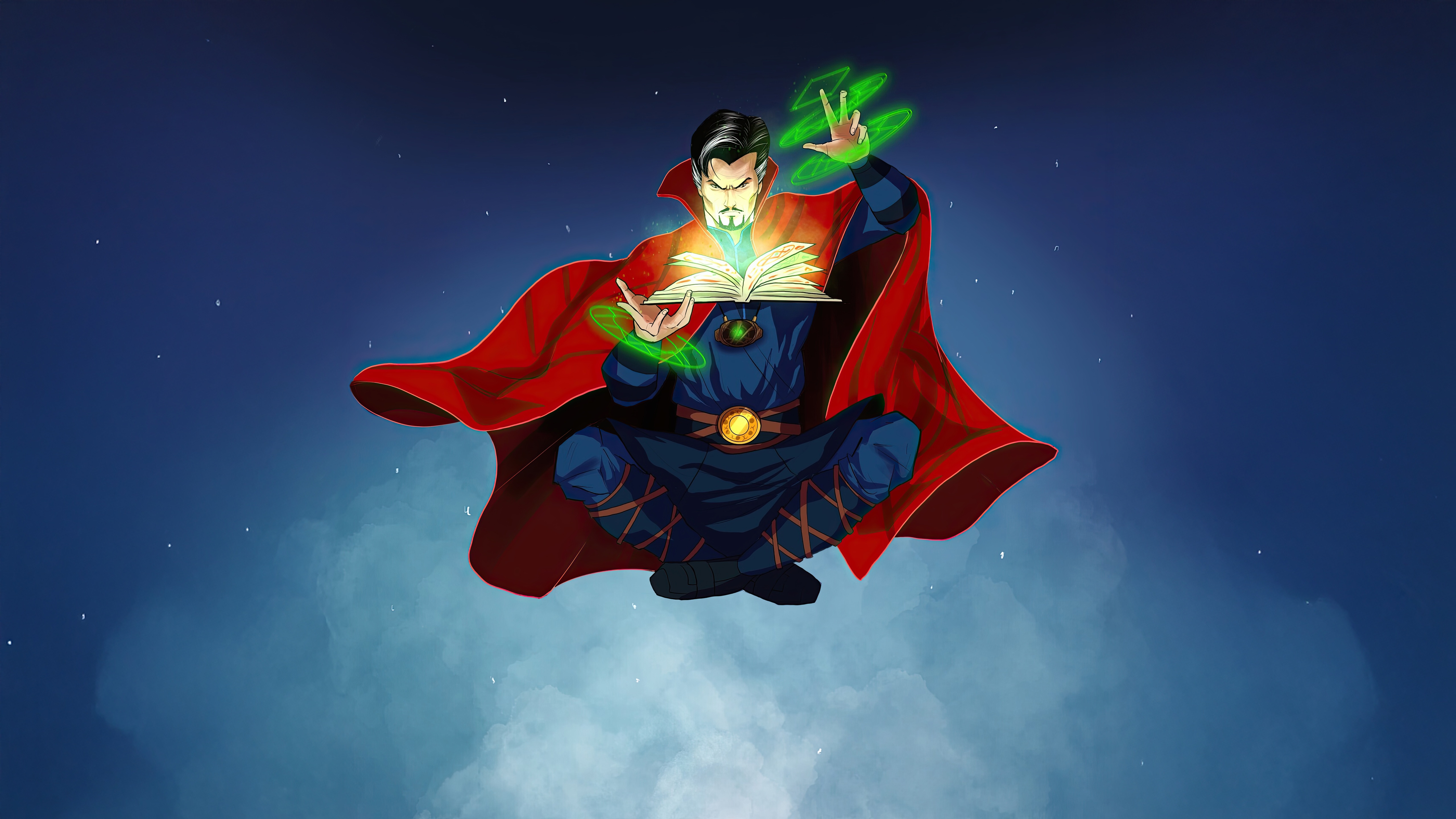 Doctor Strange Levitating and Casting Spells HD Wallpaper