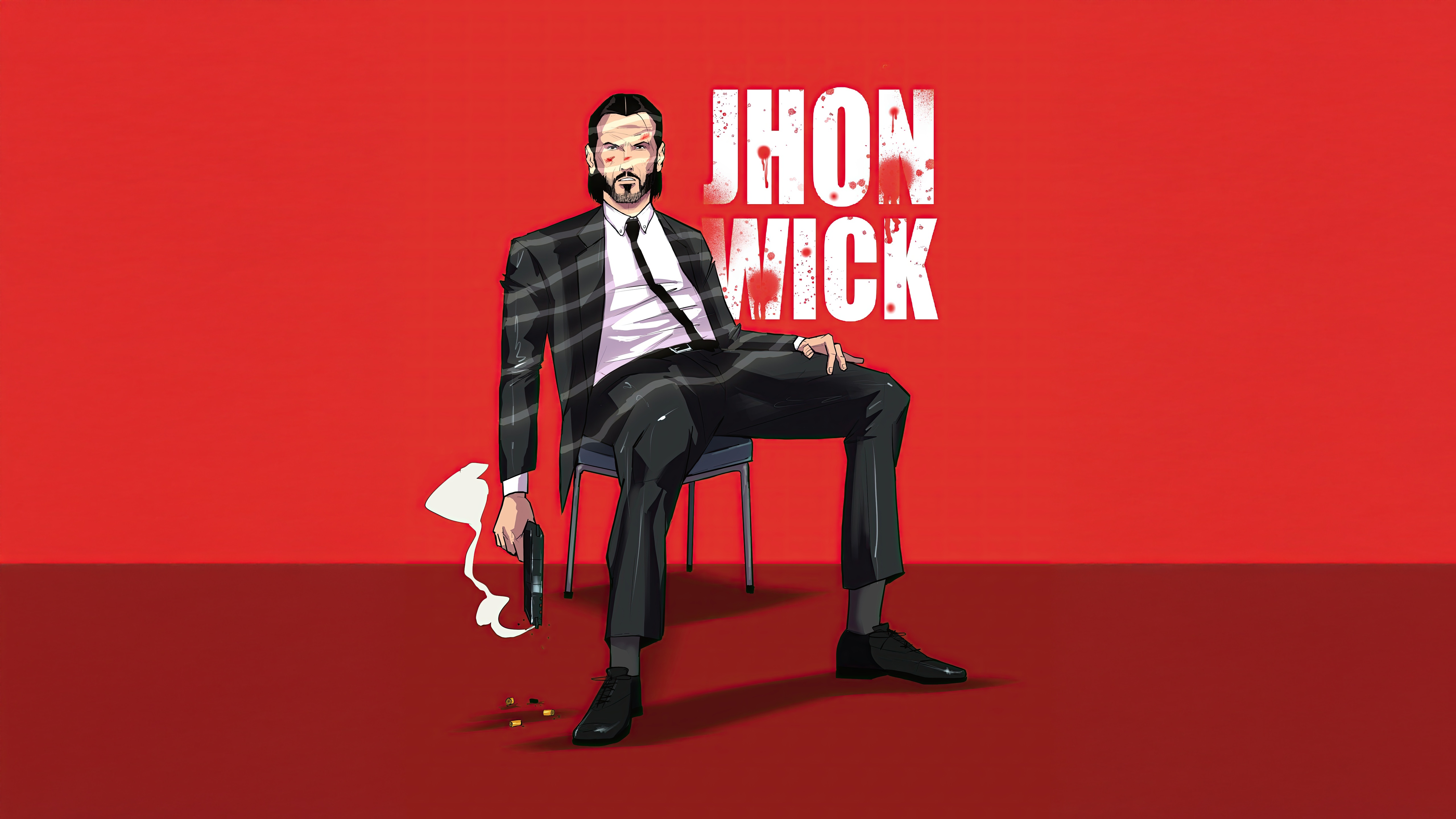Jhon Wick Sitting with Gun HD Wallpaper