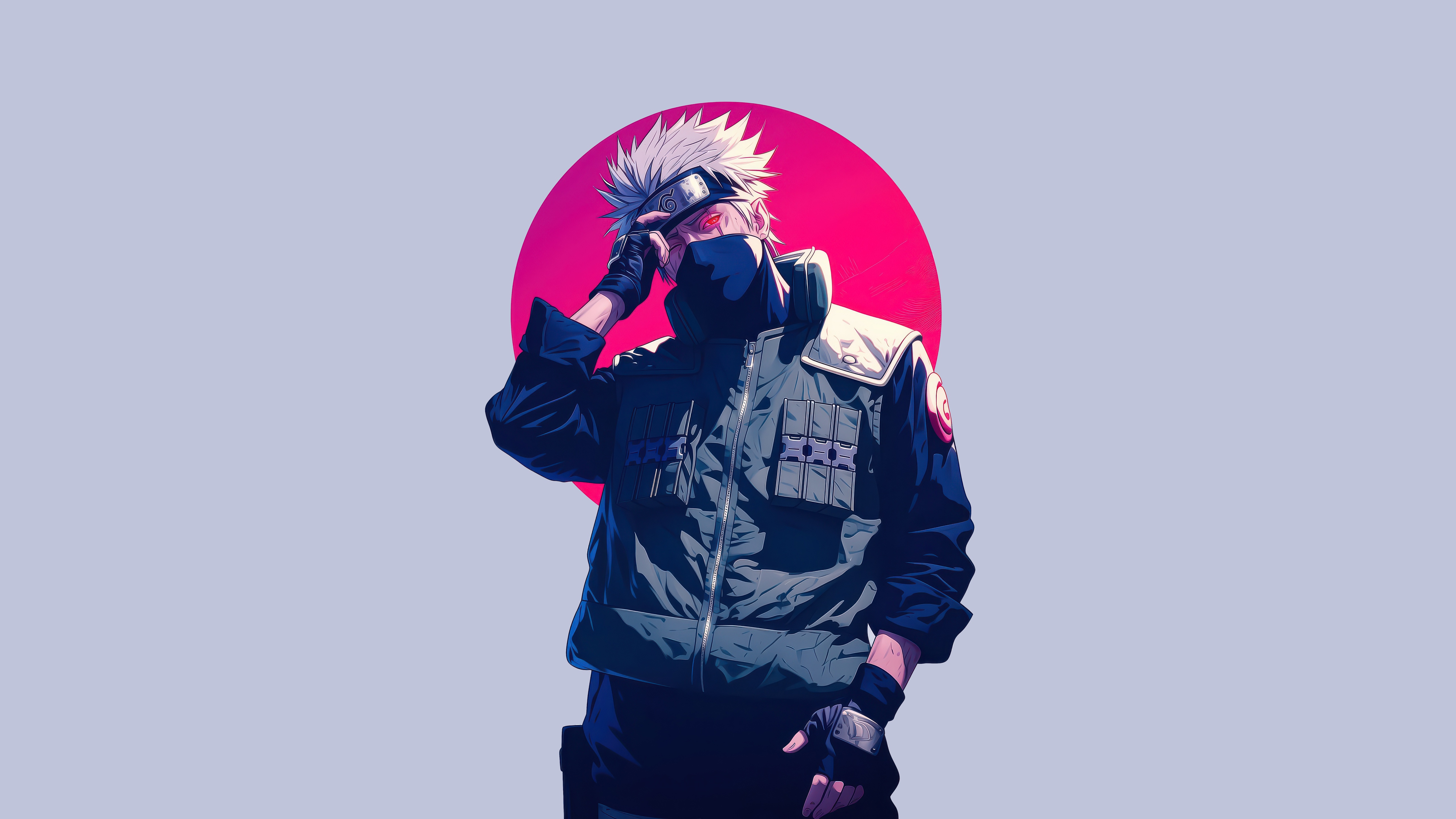 Master Kakashi Hatake with Red Sun HD Wallpaper