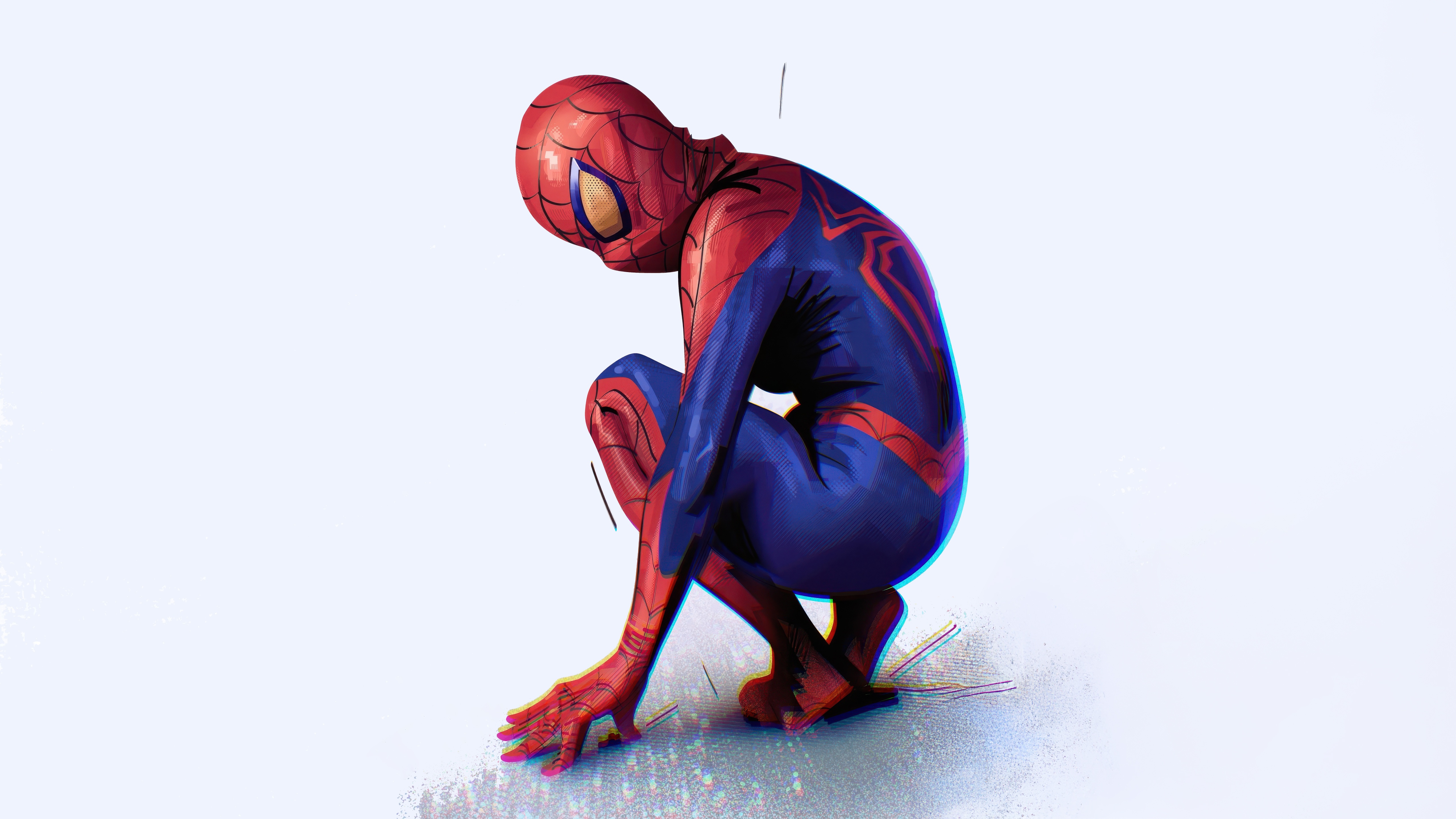 Spiderman crouching in solitude HD Wallpaper