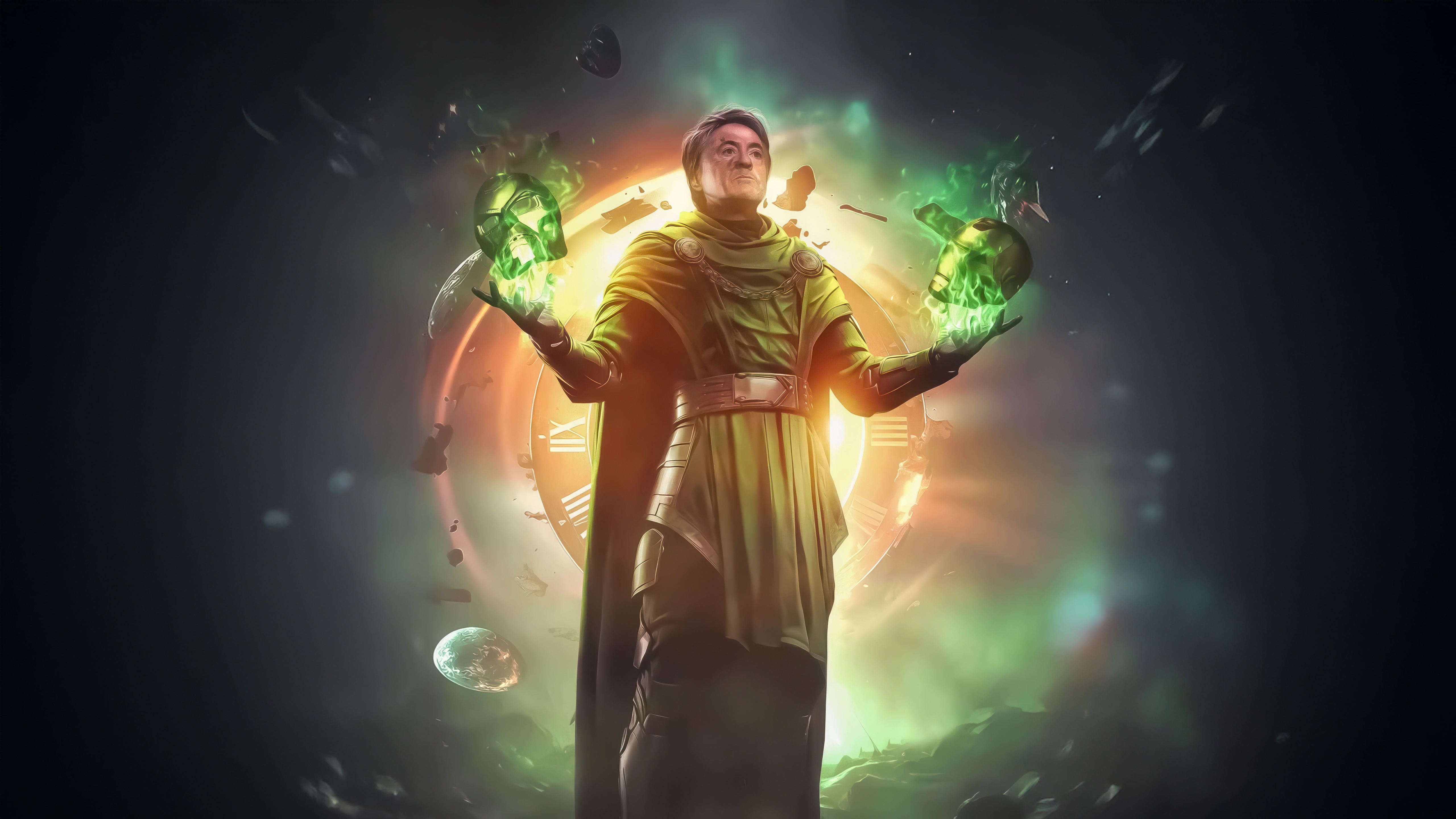 Doctor Doom with green energy orbs HD Wallpaper