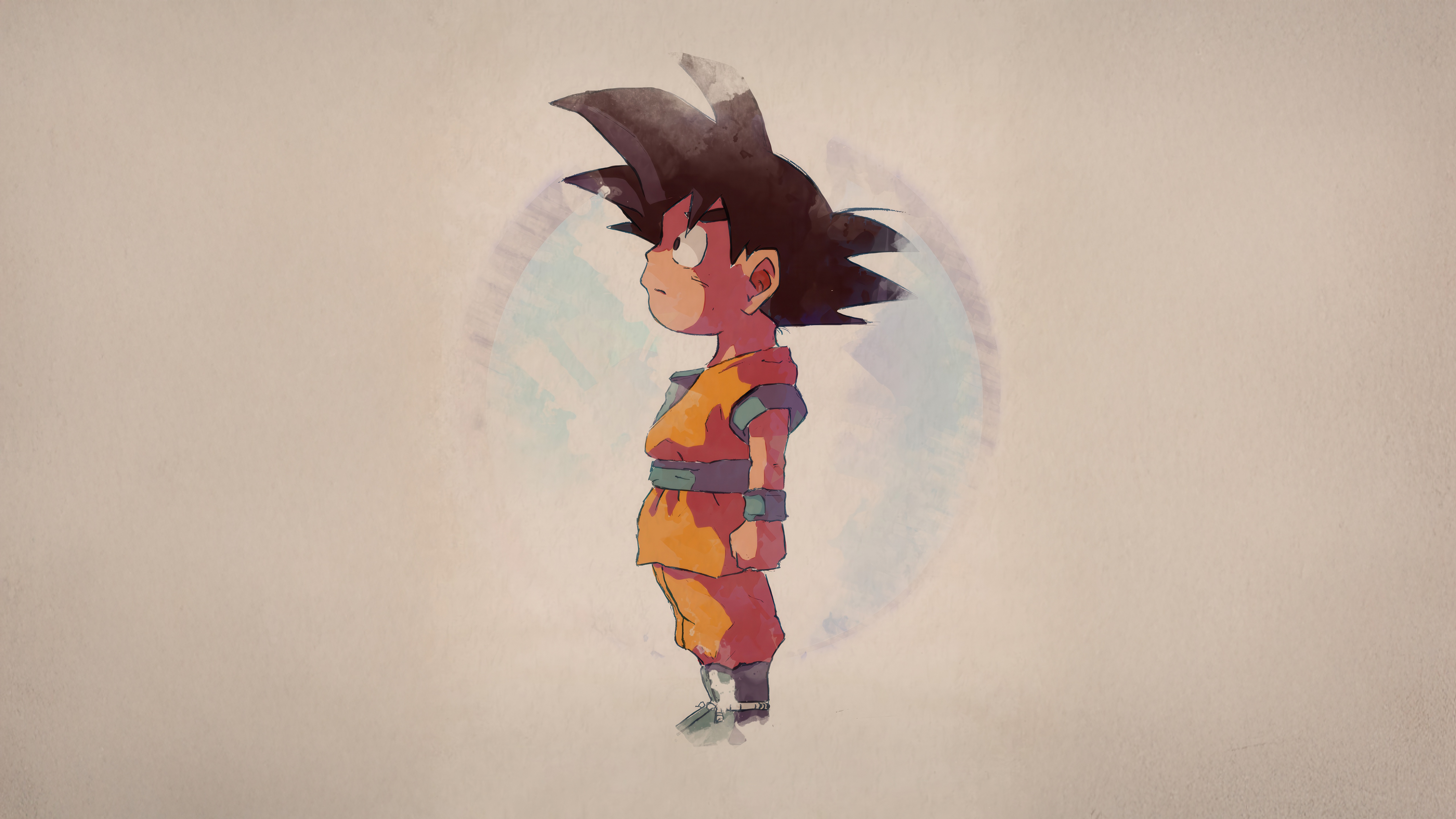 Kid Goku in Orange Gi HD Wallpaper