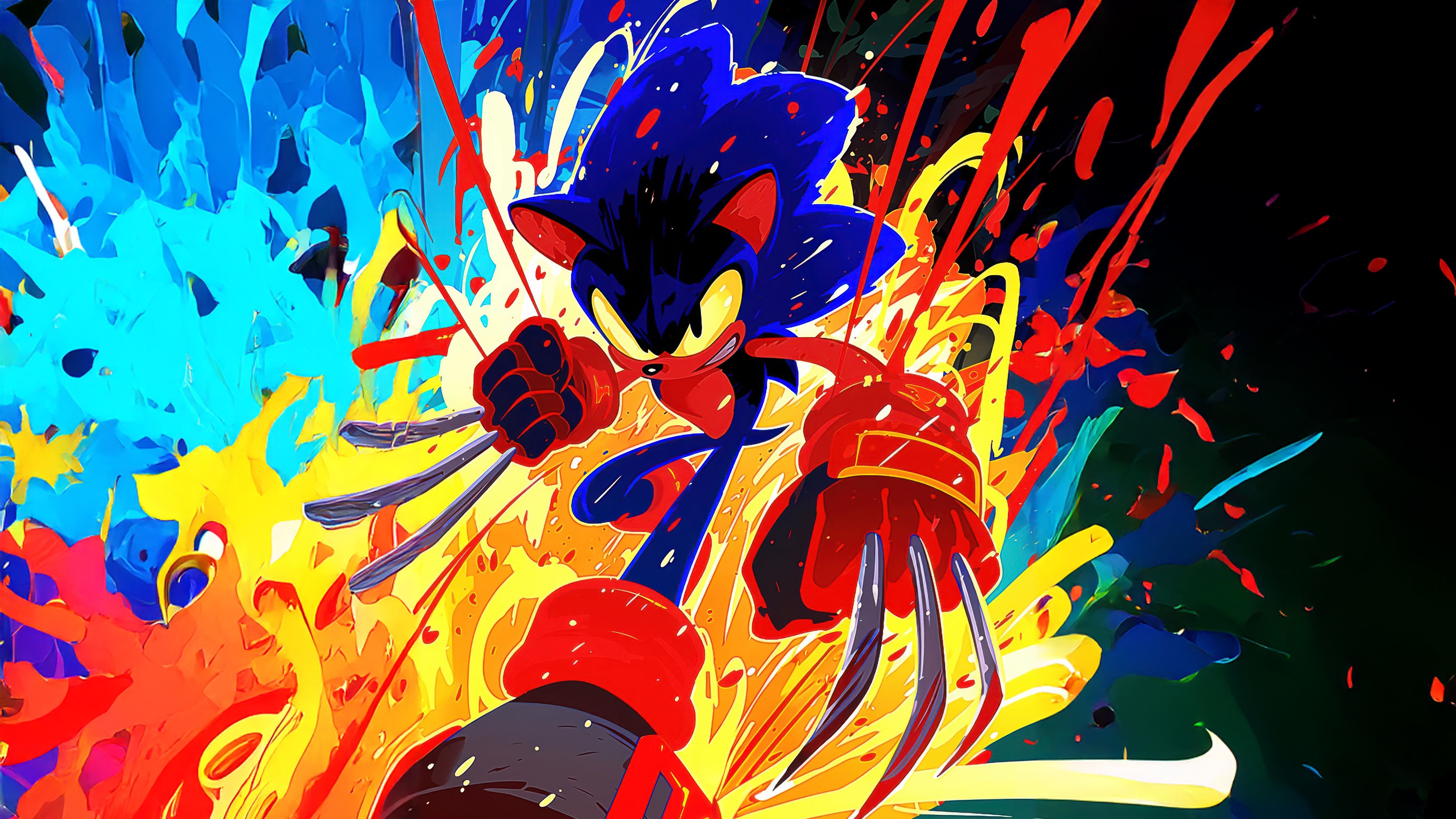 Sonic the Hedgehog with Wolverine Claws HD Wallpaper
