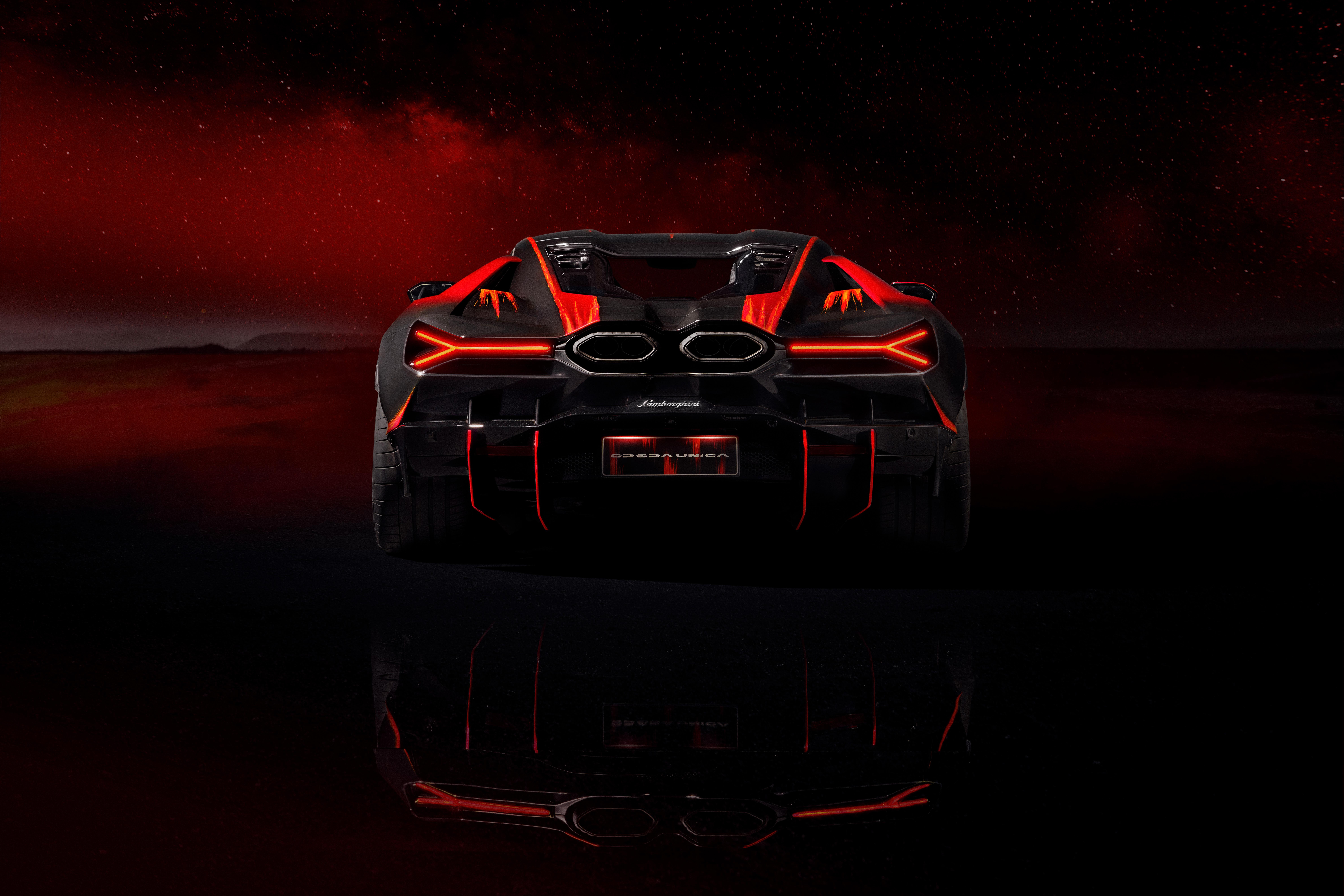 Lamborghini Revuelto Opera Unica Rear View HD Wallpaper