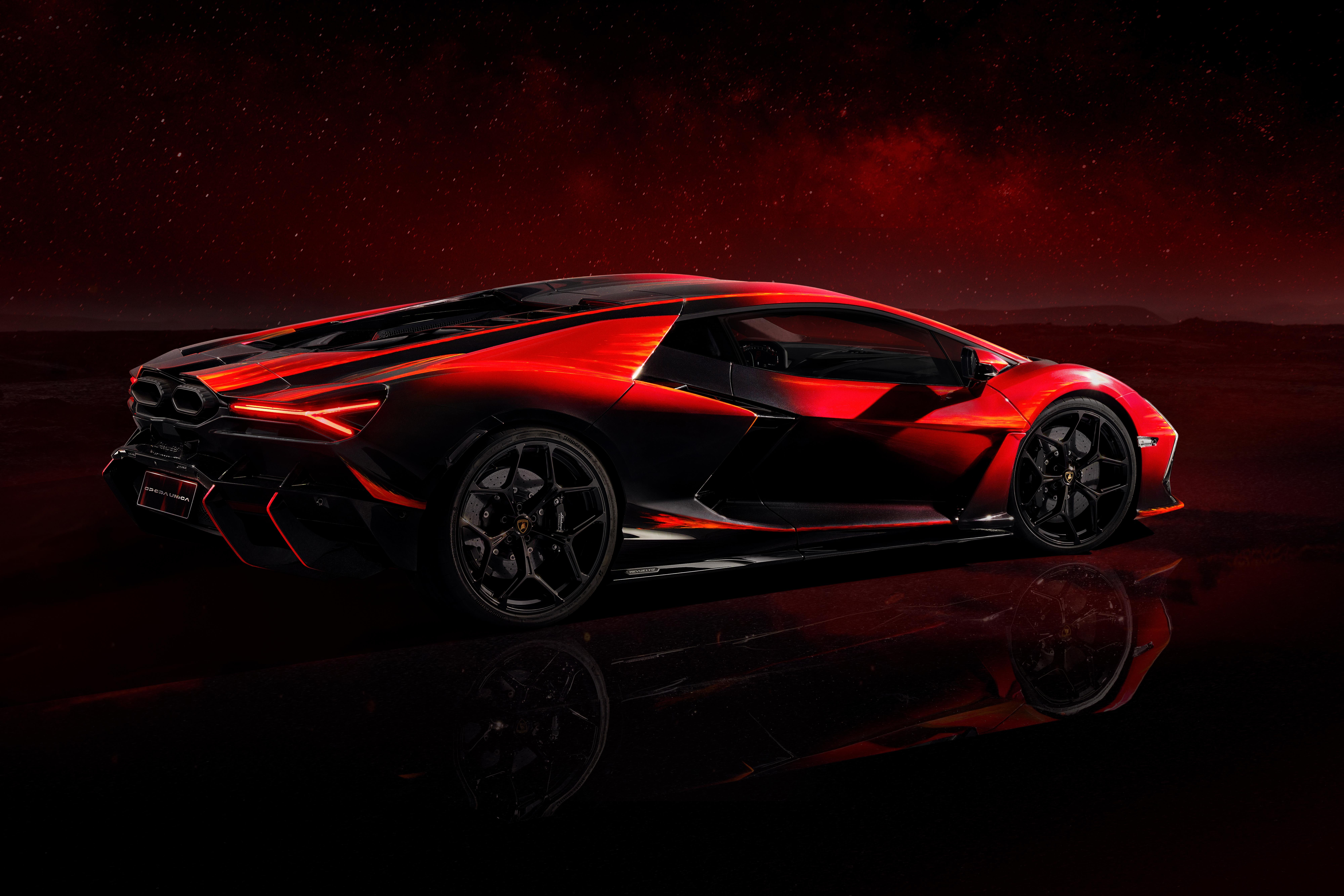 Lamborghini Revuelto Opera Unica Rear Side View HD Wallpaper