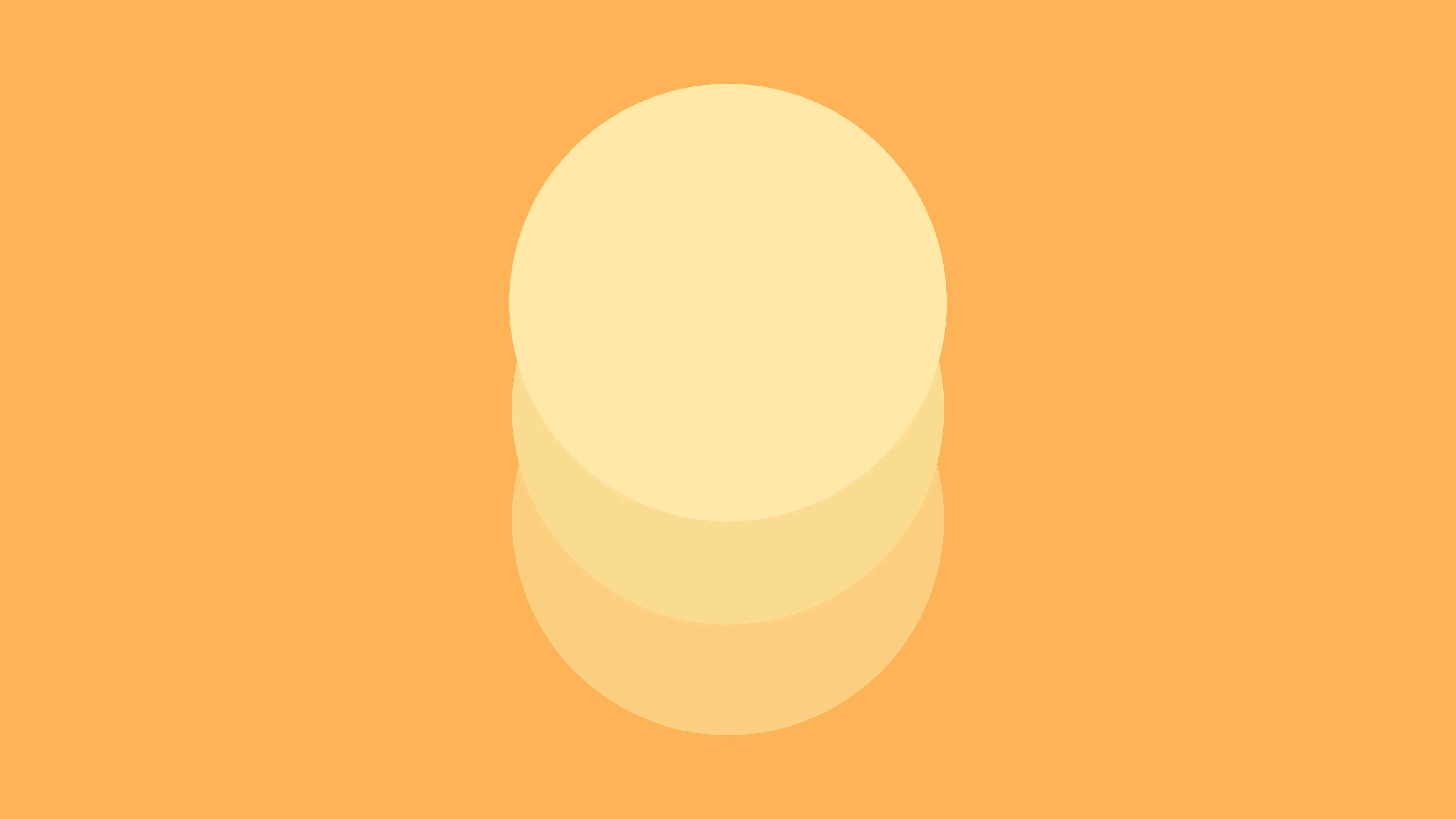 Stack of pastel yellow circles on orange background HD Wallpaper