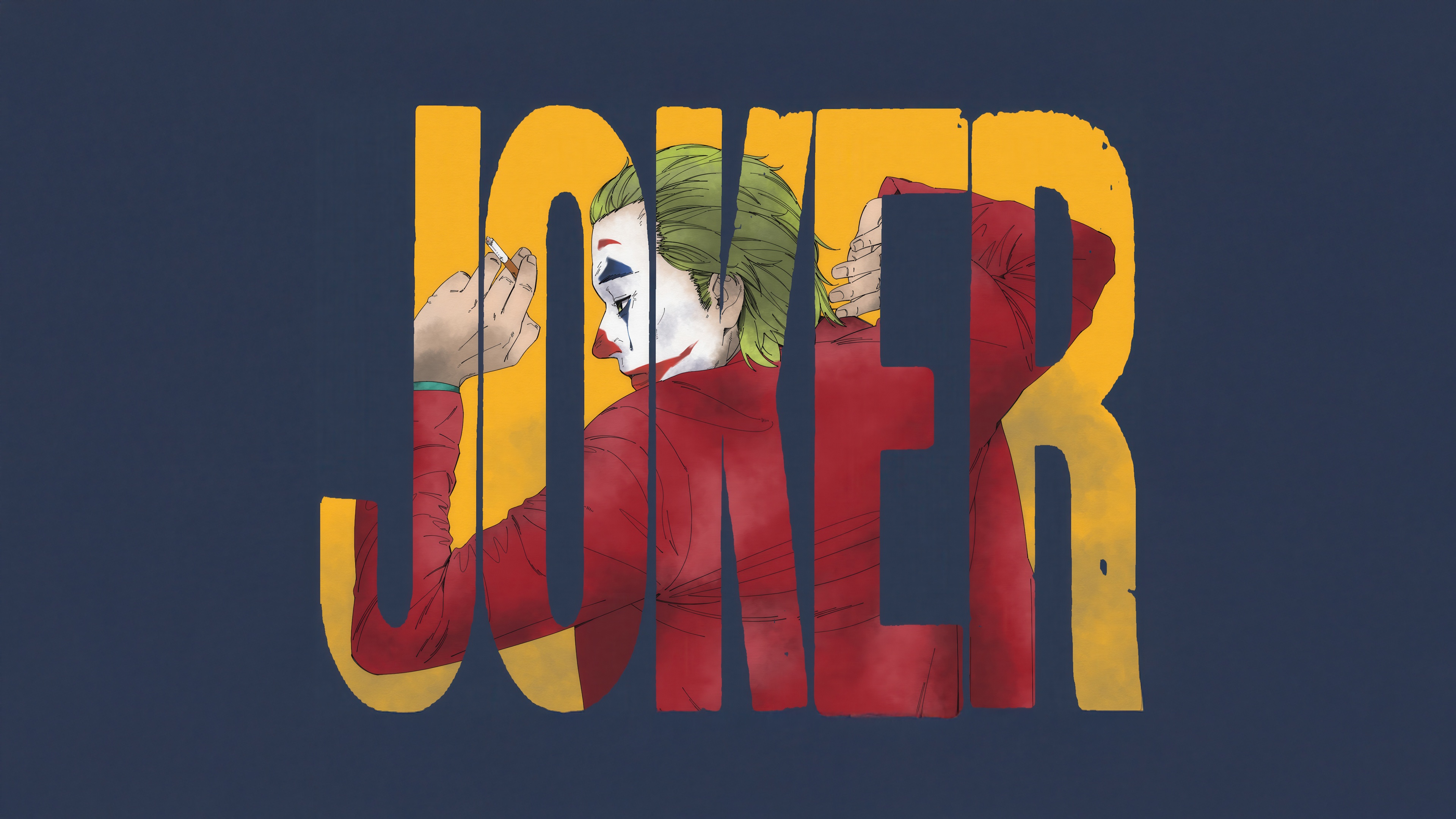Joker with a cigarette HD Wallpaper
