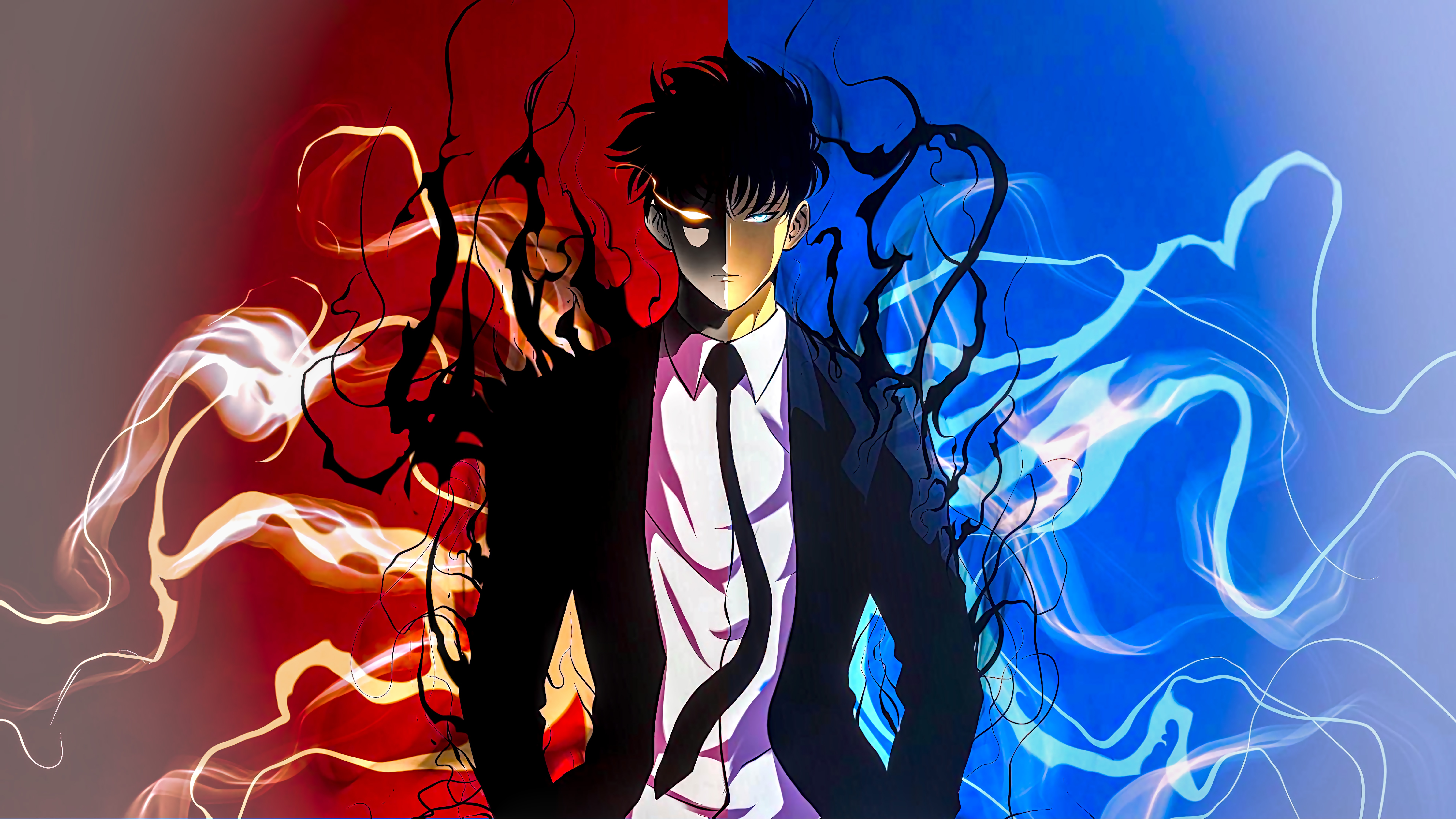 Sung Jinwoo from Solo Leveling with Shadow Powers HD Wallpaper