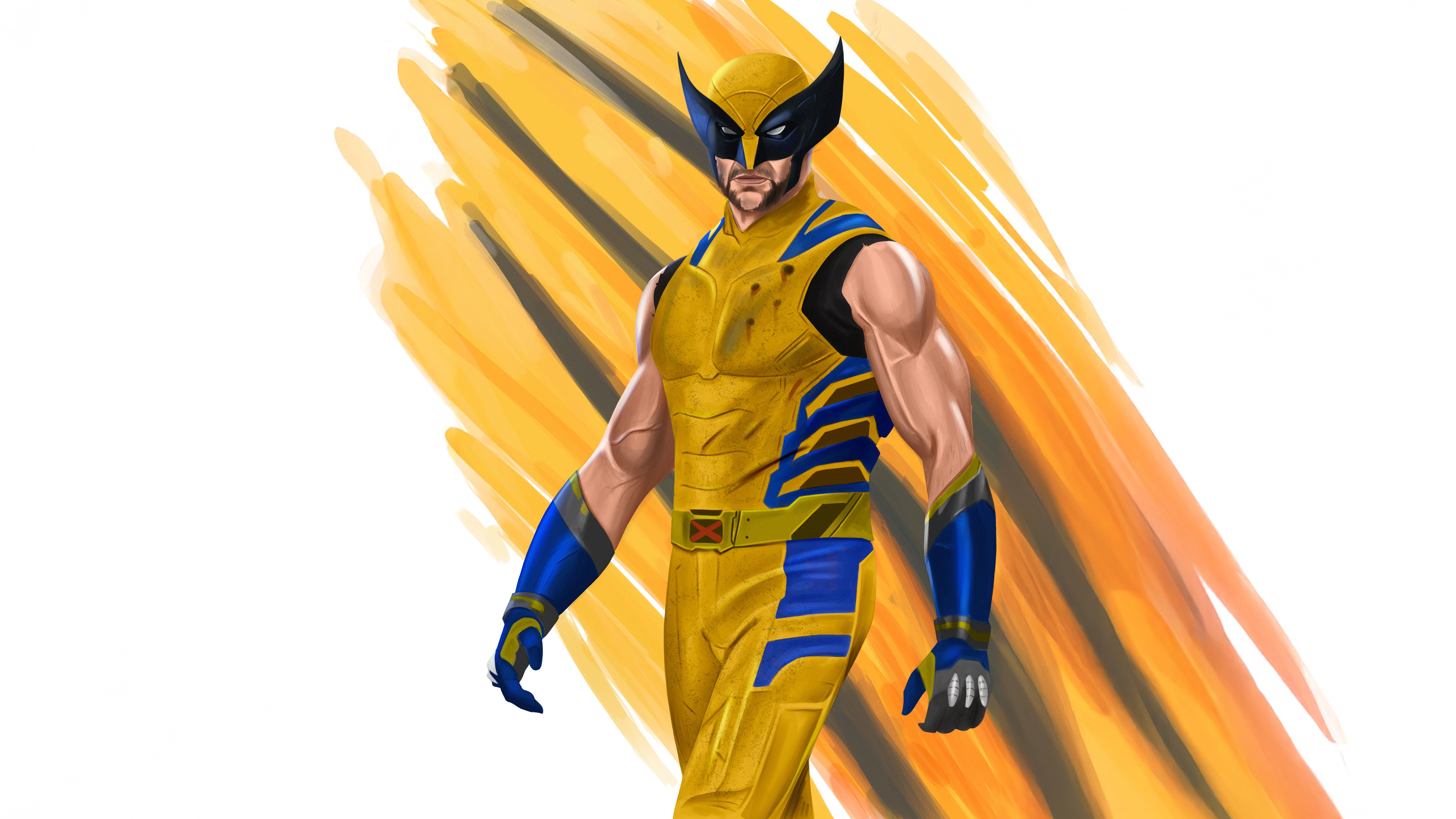 Wolverine in his yellow and blue suit HD Wallpaper