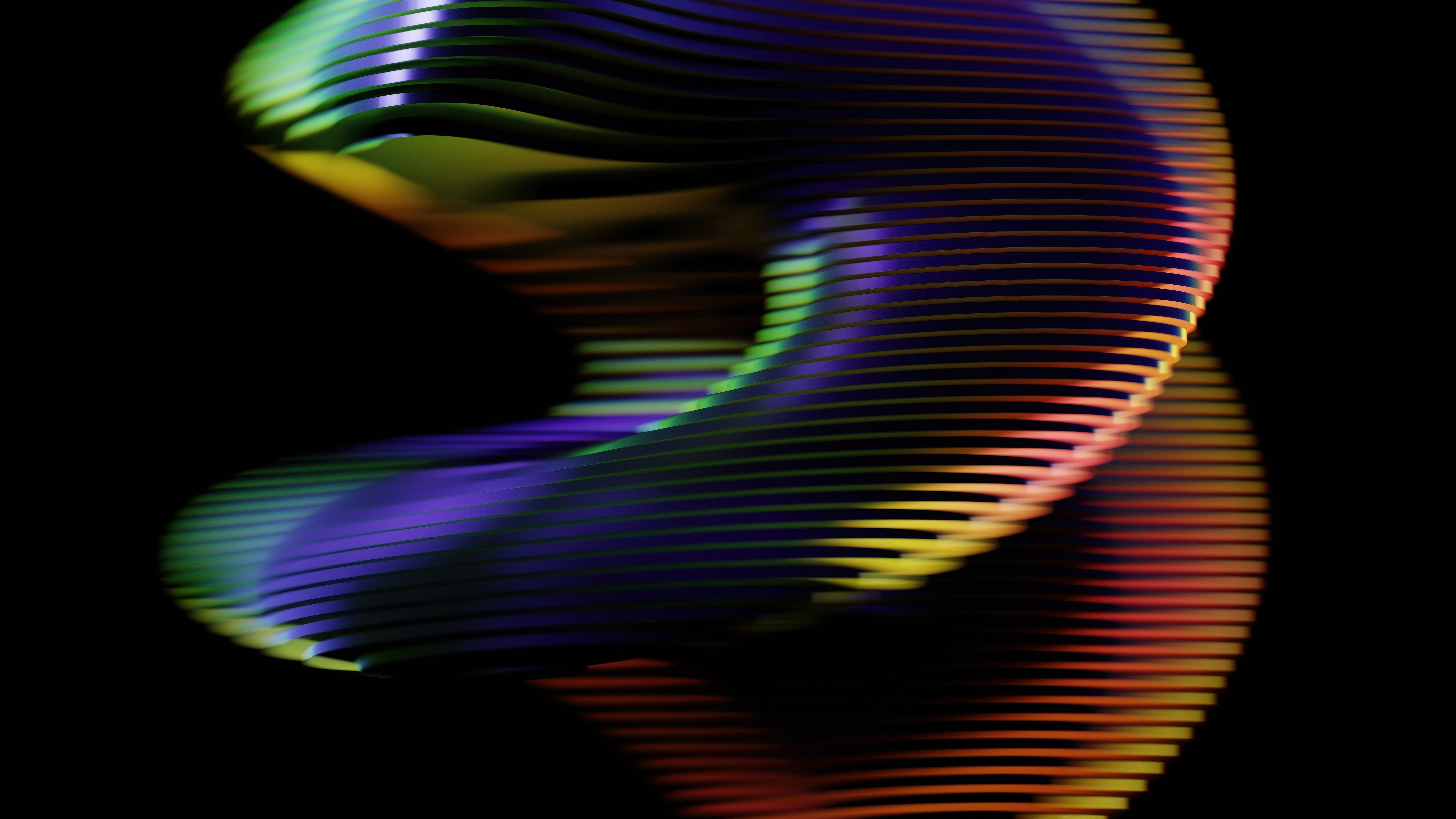 Abstract 3D Art Pattern with Rainbow Colors HD Wallpaper