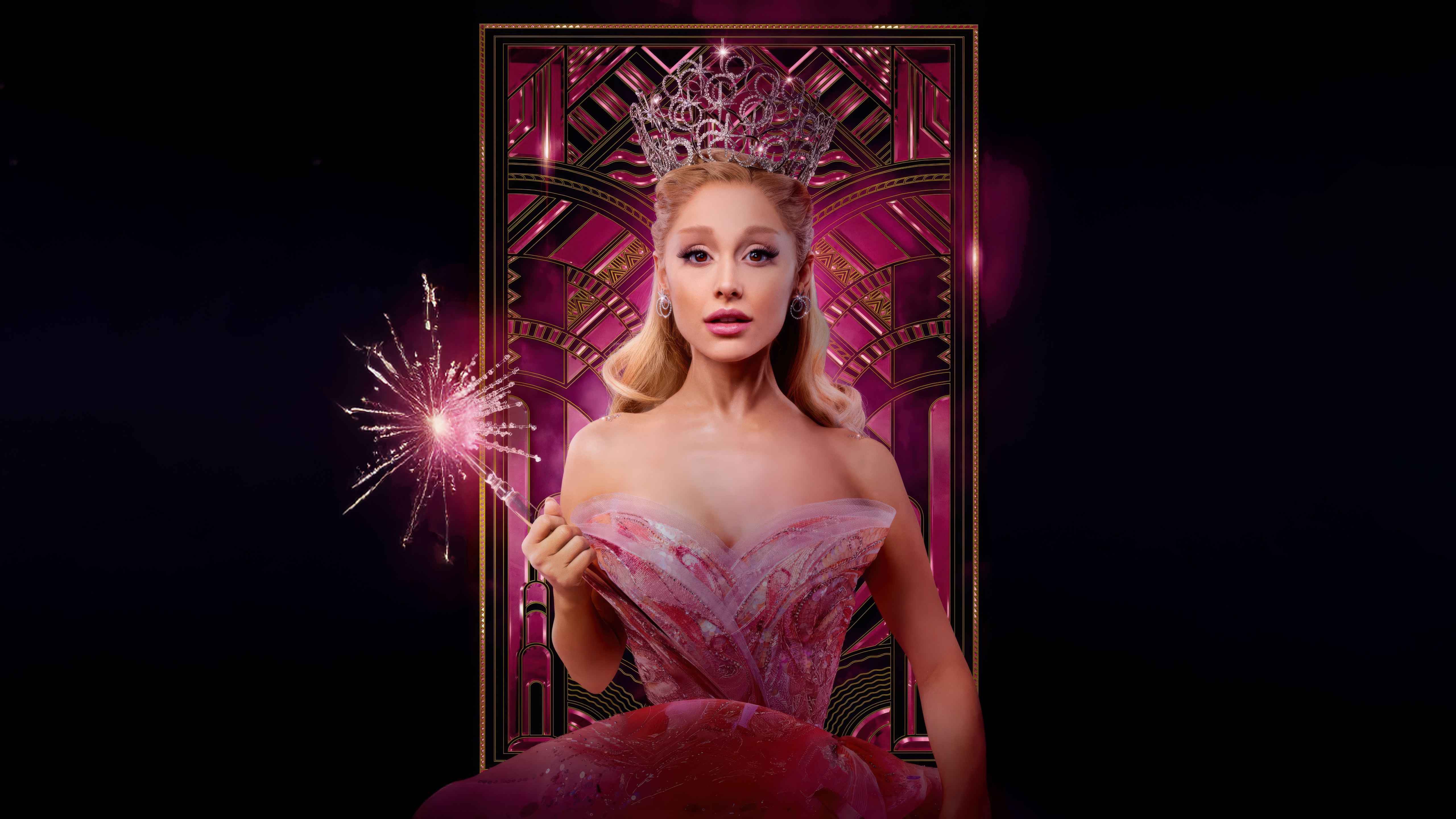 Ariana Grande as Glinda in Wicked Movie HD Wallpaper