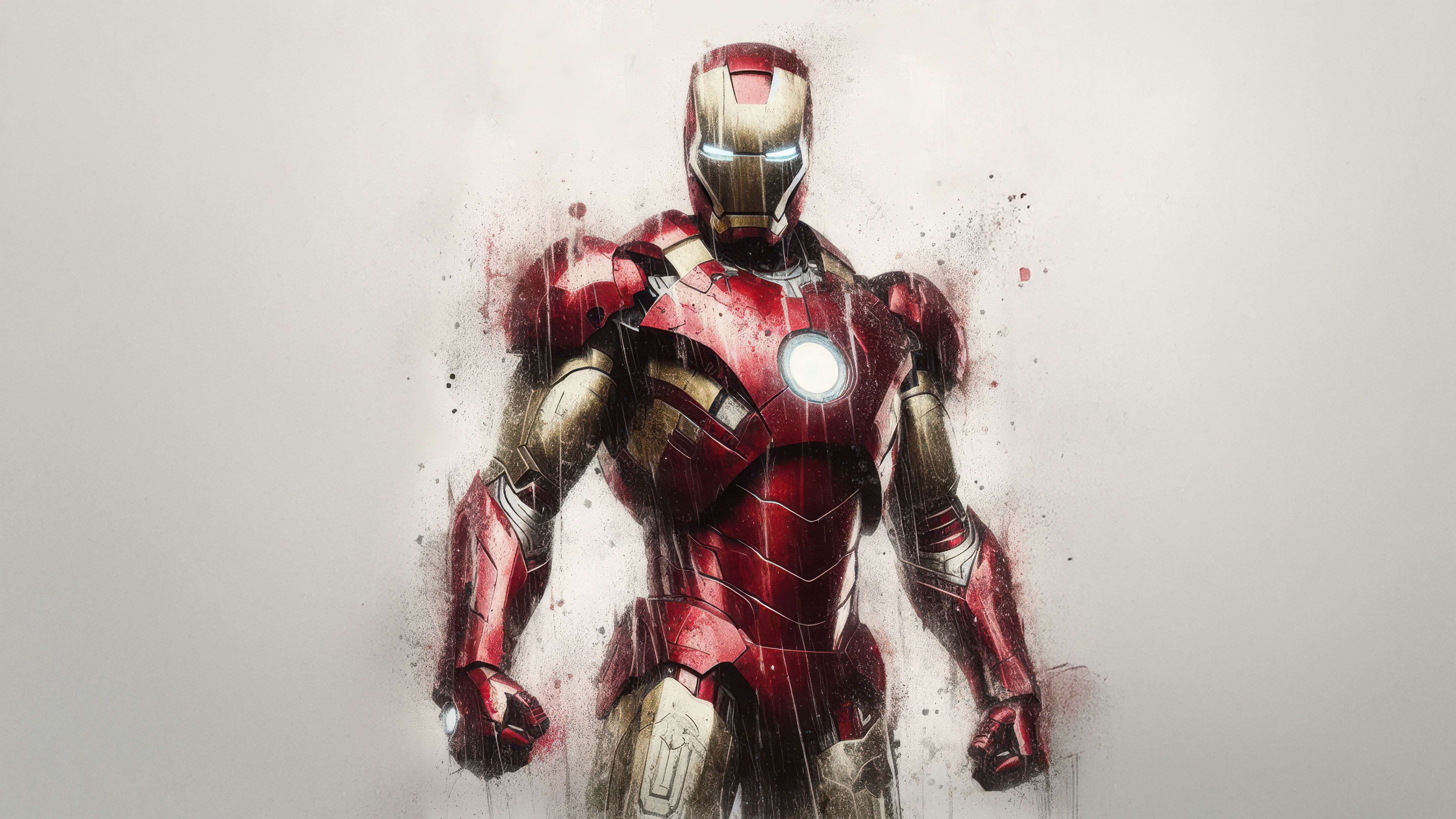 Iron Man in a watercolor style HD Wallpaper