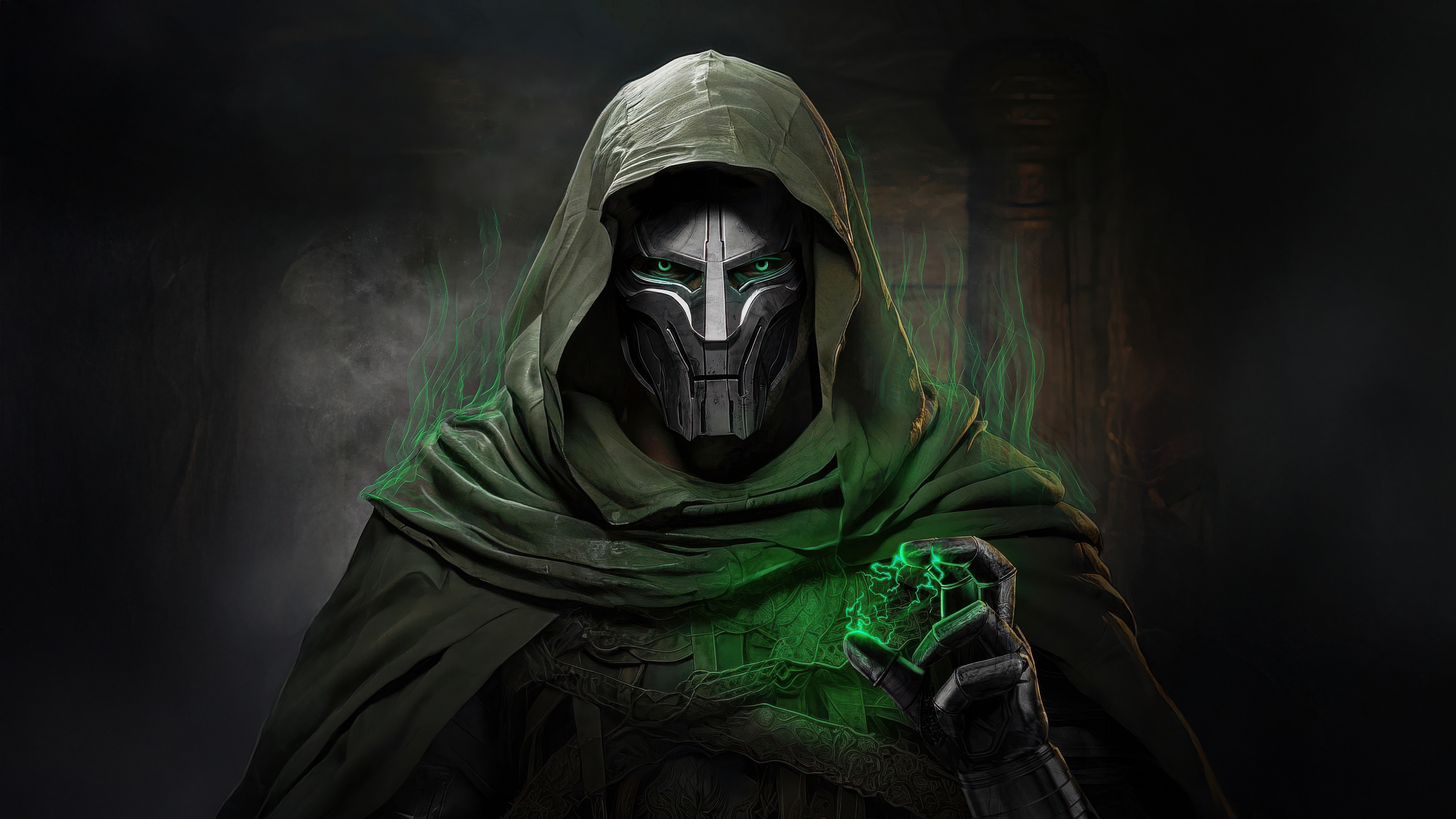 Doctor Doom with green energy HD Wallpaper