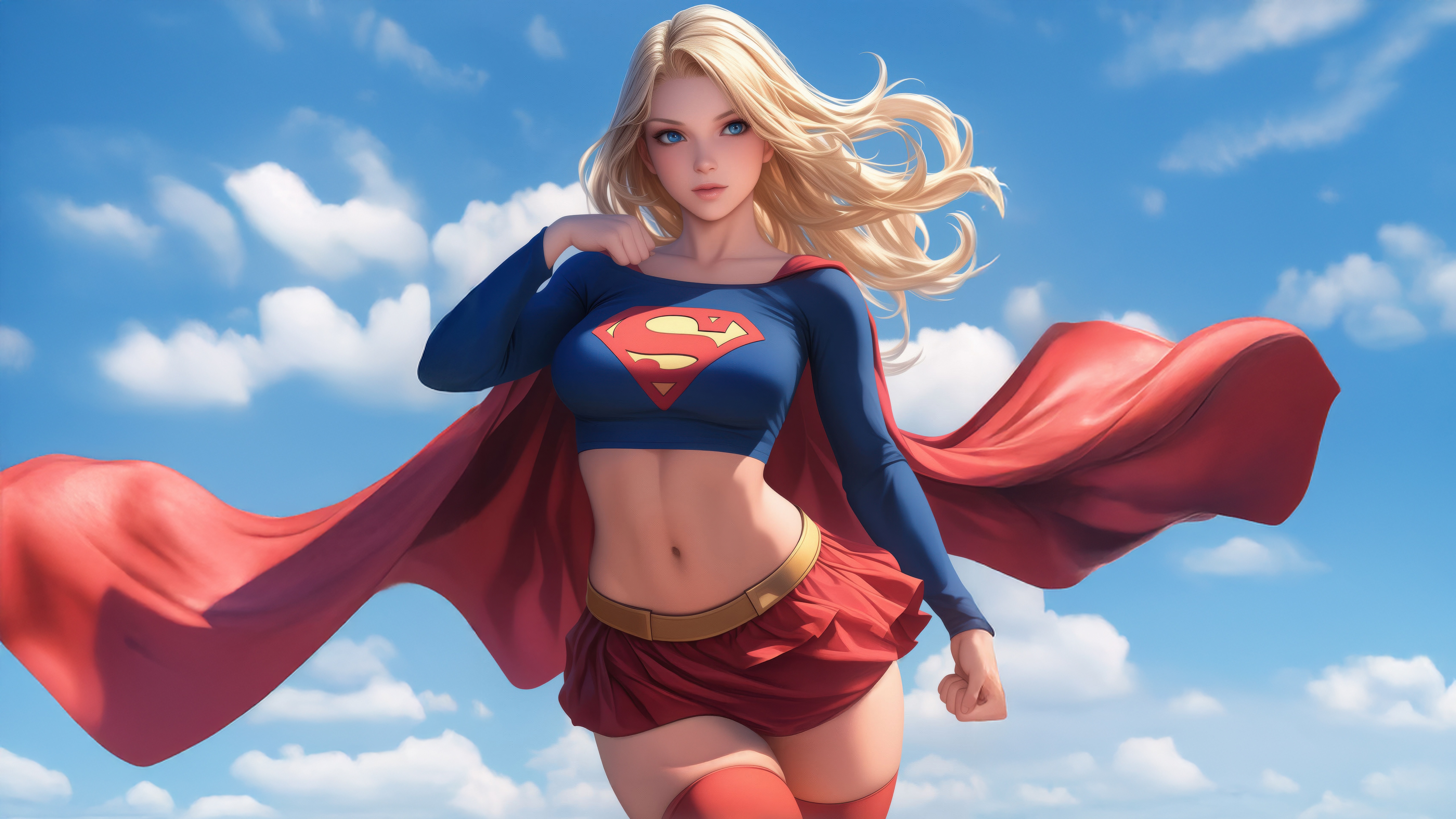 Supergirl Flying Through the Sky HD Wallpaper
