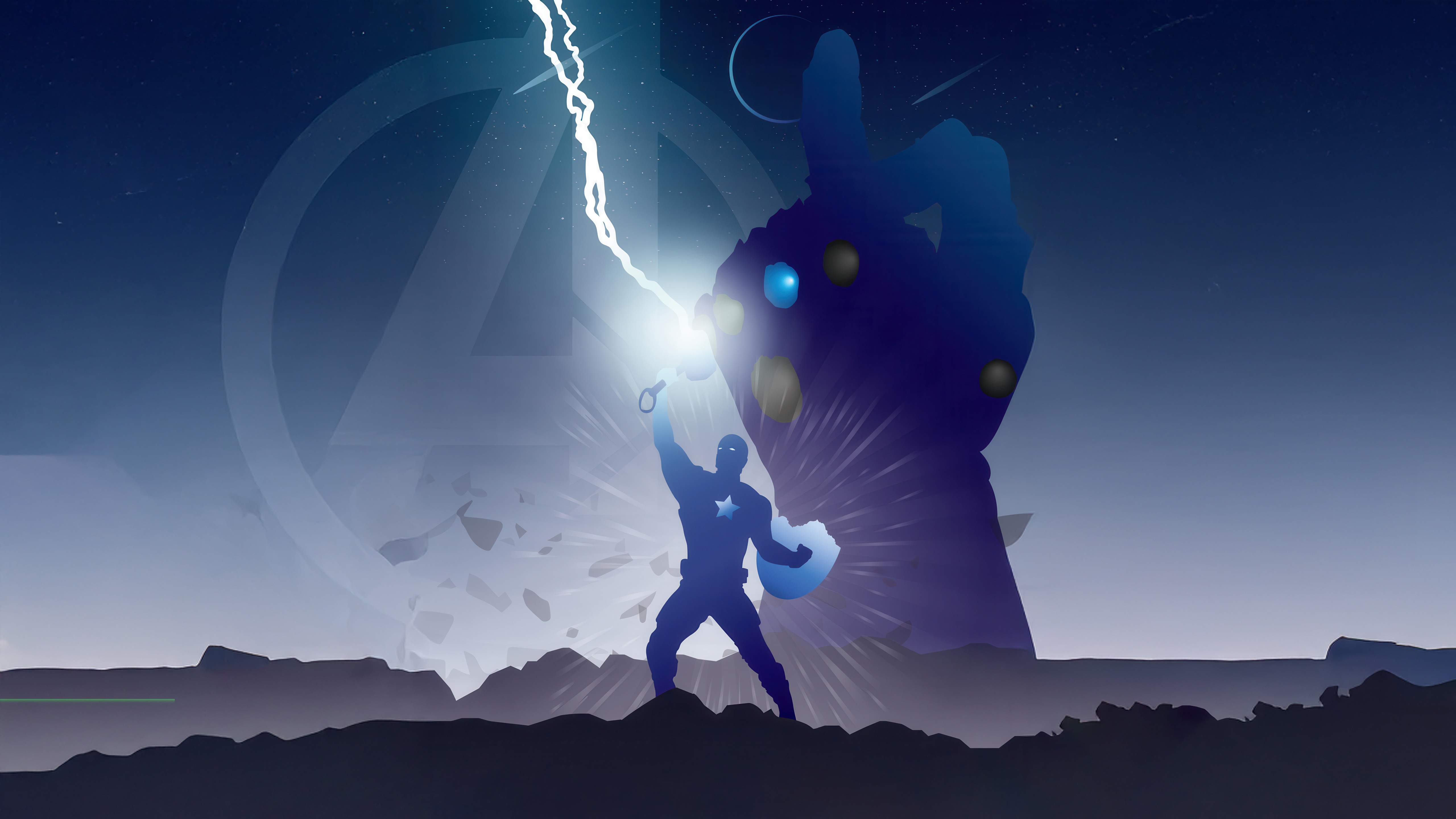 Captain America Fights Thanos' Infinity Gauntlet HD Wallpaper