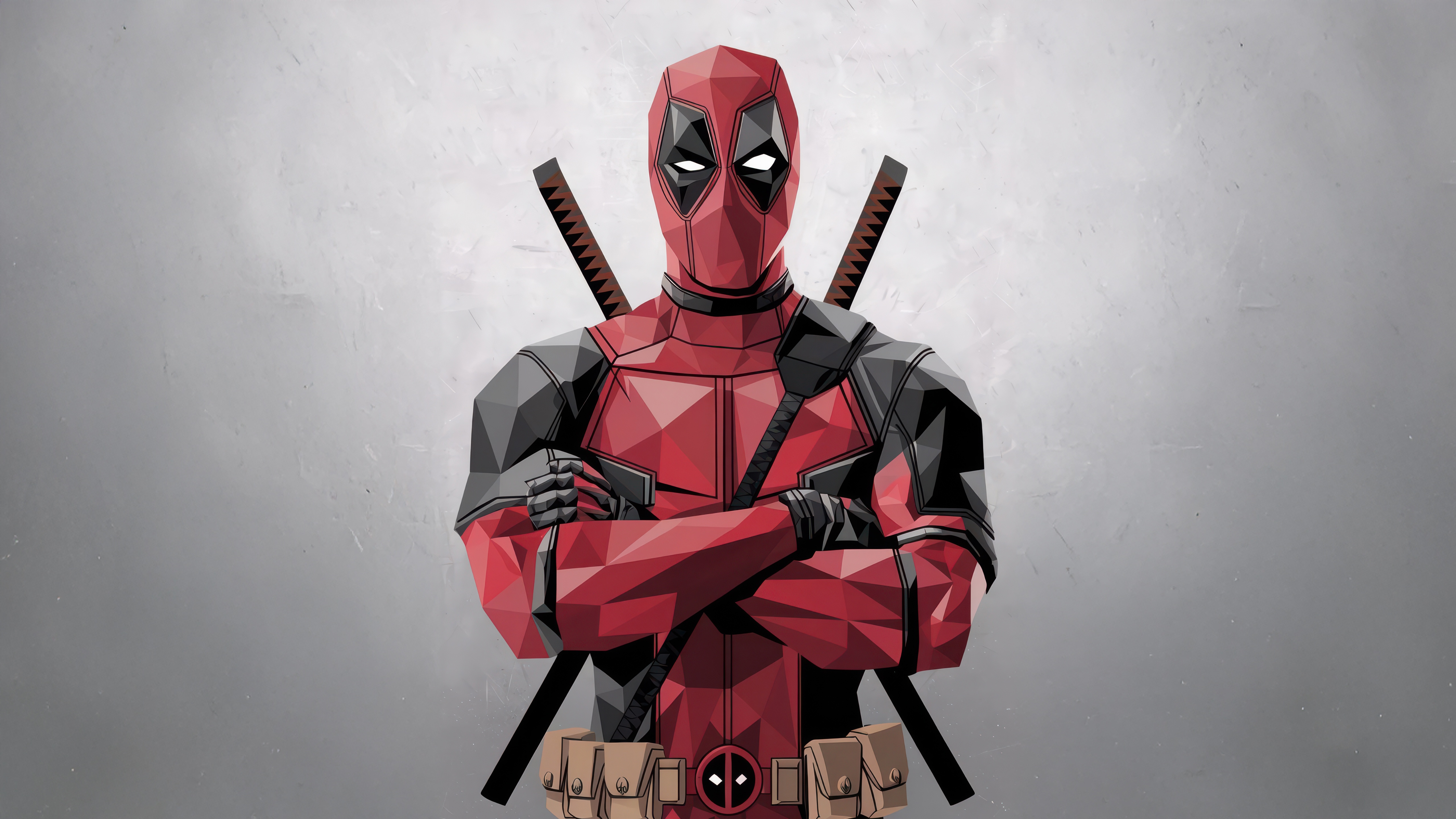 Deadpool Low Poly Art HD Wallpaper