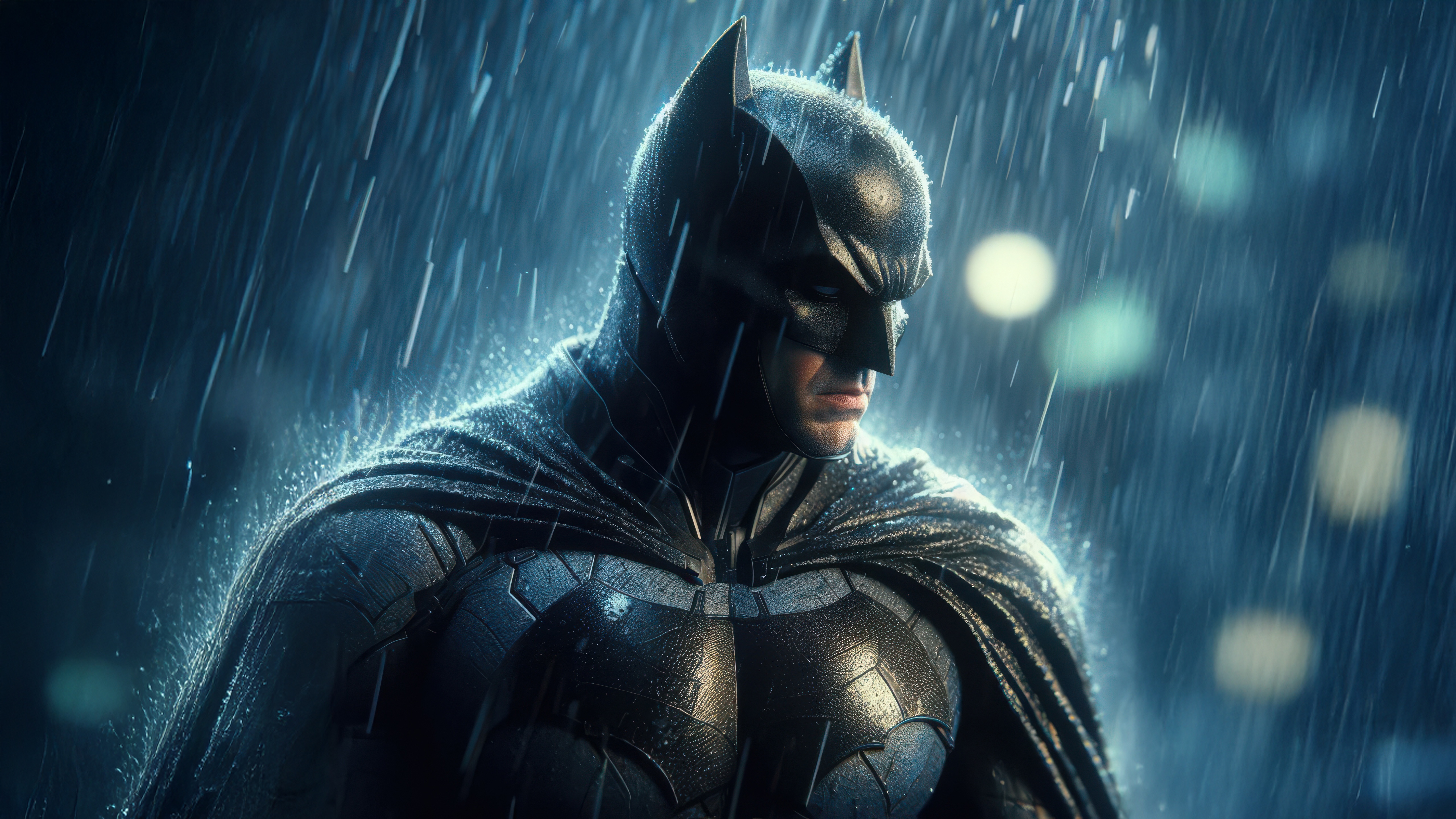 Batman in the rain HD Wallpaper