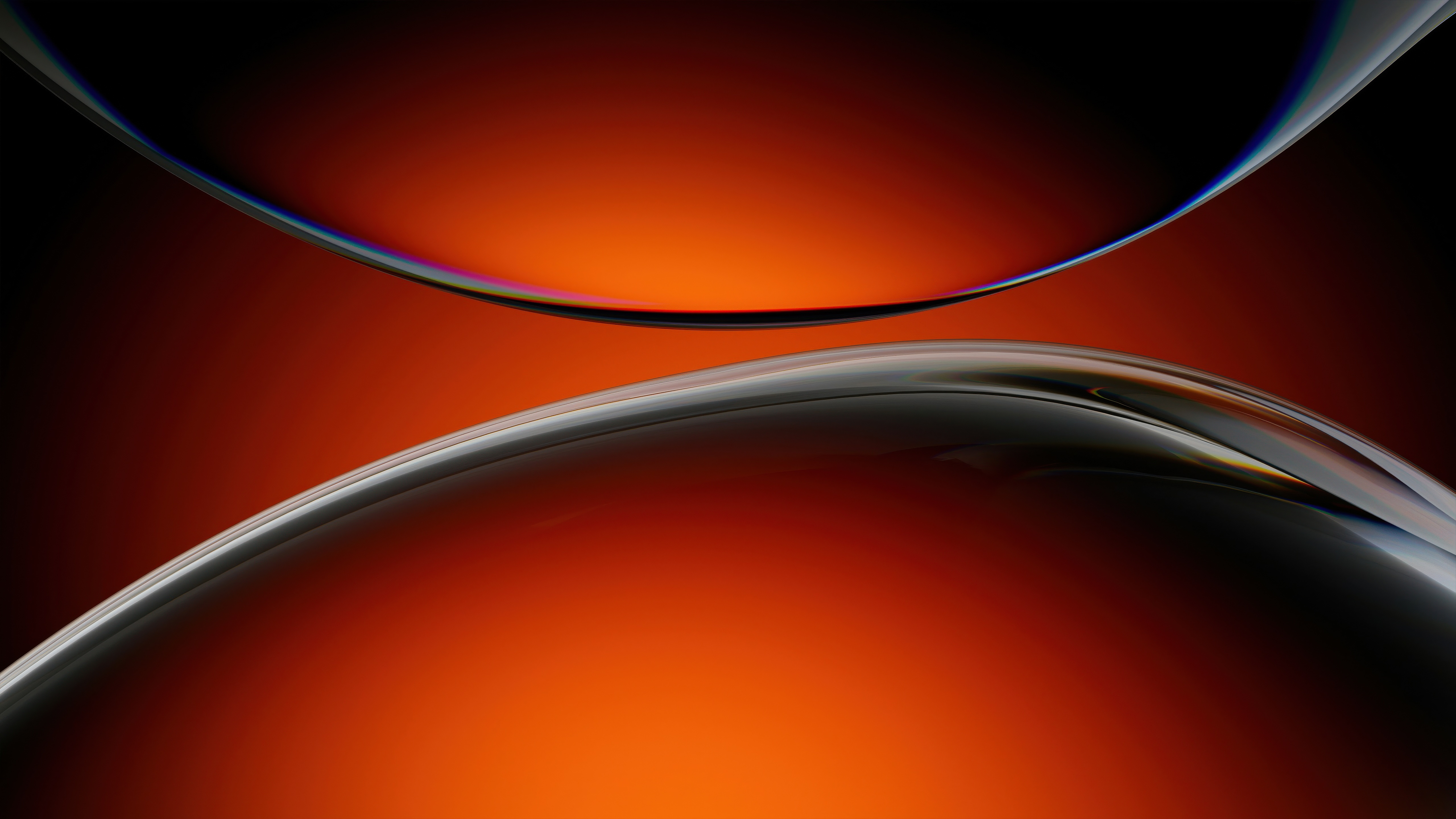Abstract Red and Black Curved Shapes HD Wallpaper