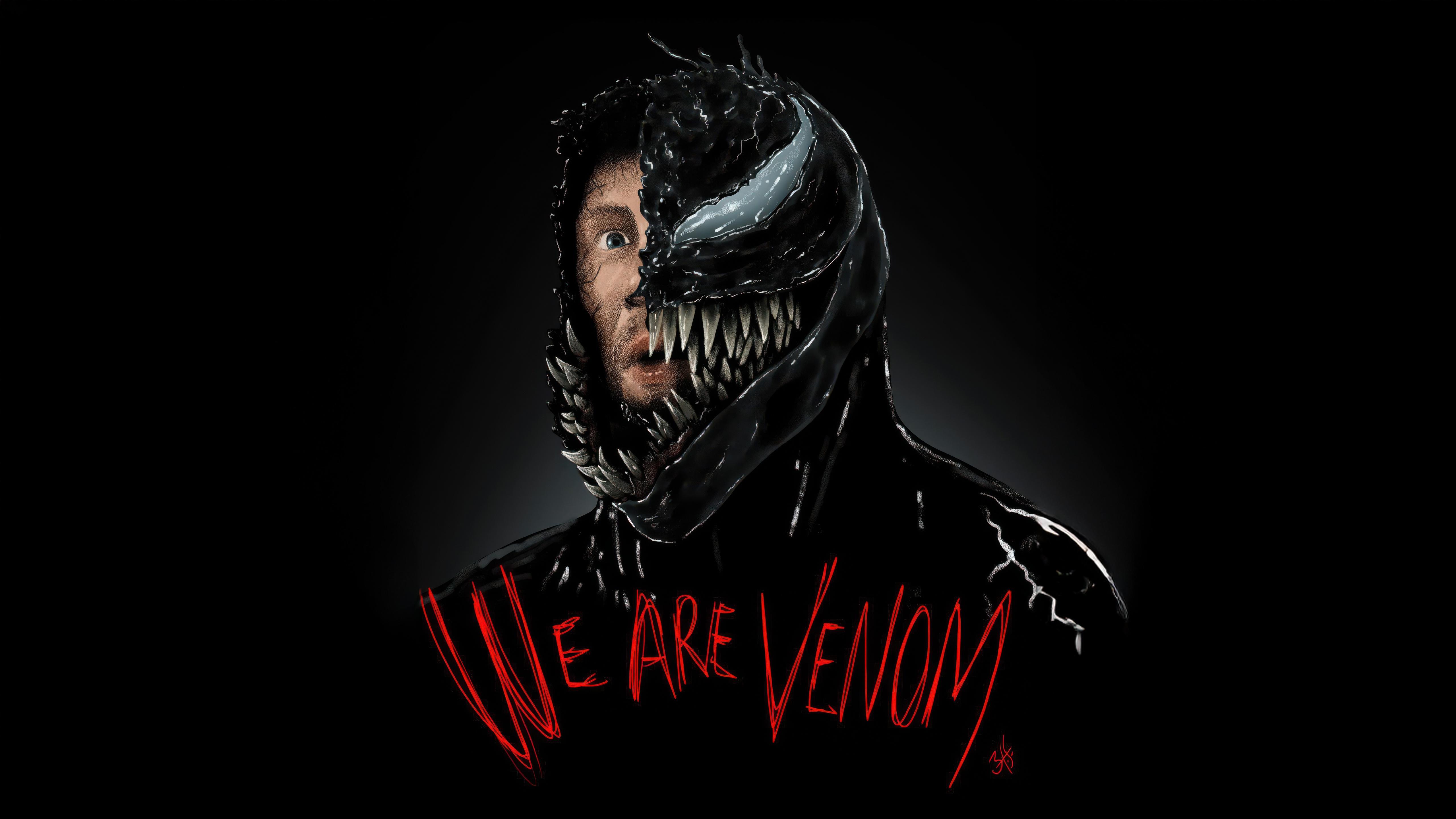 Venom and Eddie Brock We Are Venom HD Wallpaper
