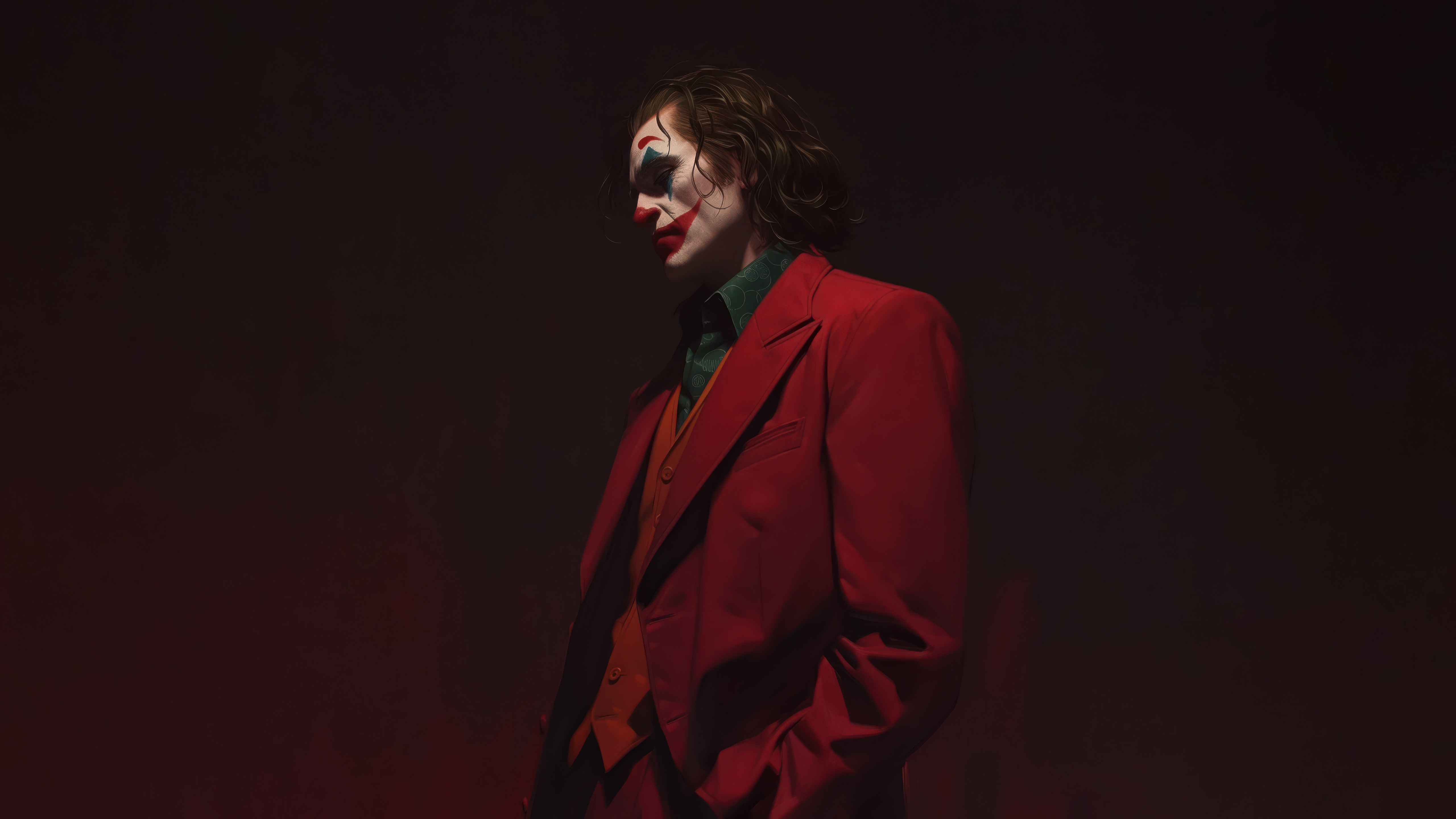 Joker in a Red Suit HD Wallpaper